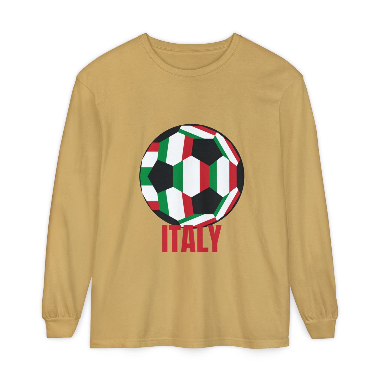 Italy Fan Specialty Soccer Ball Design Long Sleeve T-Shirt