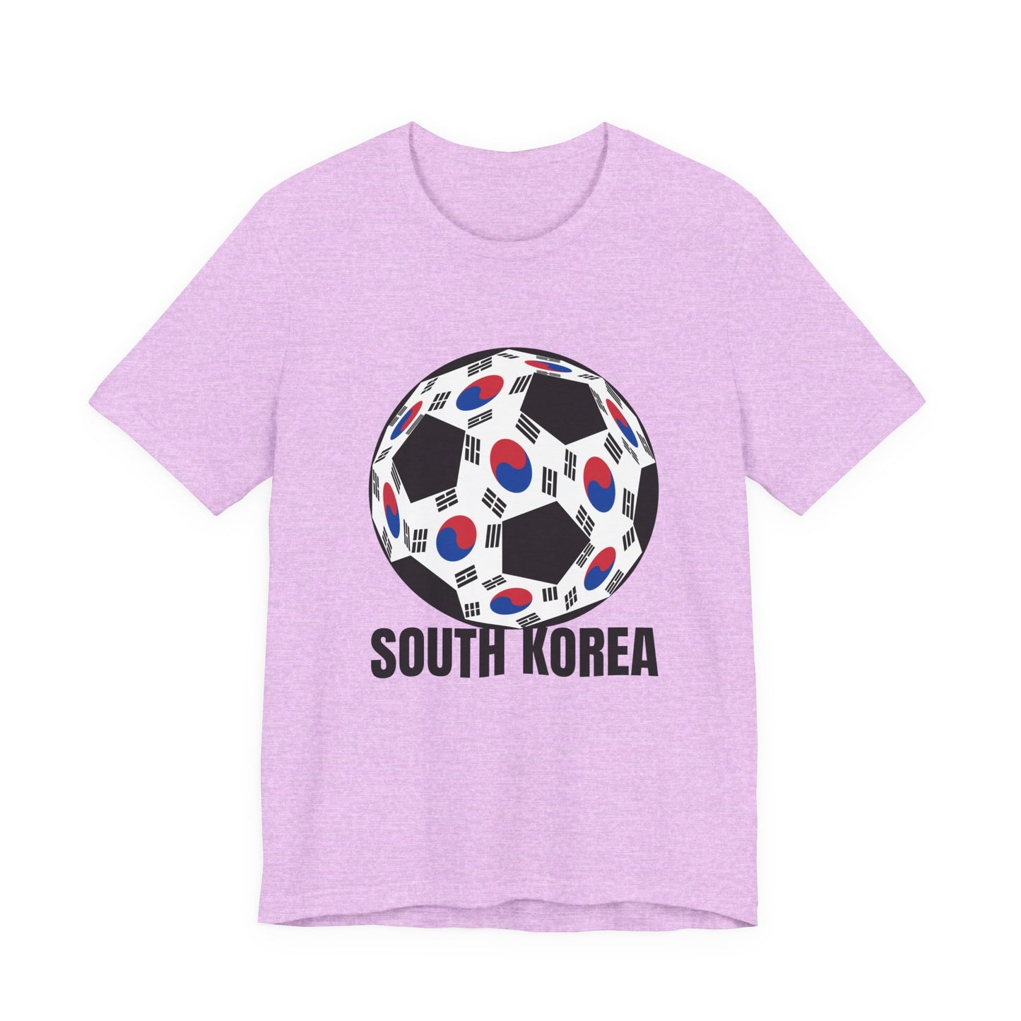 South Korea Fan Specialty Soccer Ball Design T Shirt Black Text