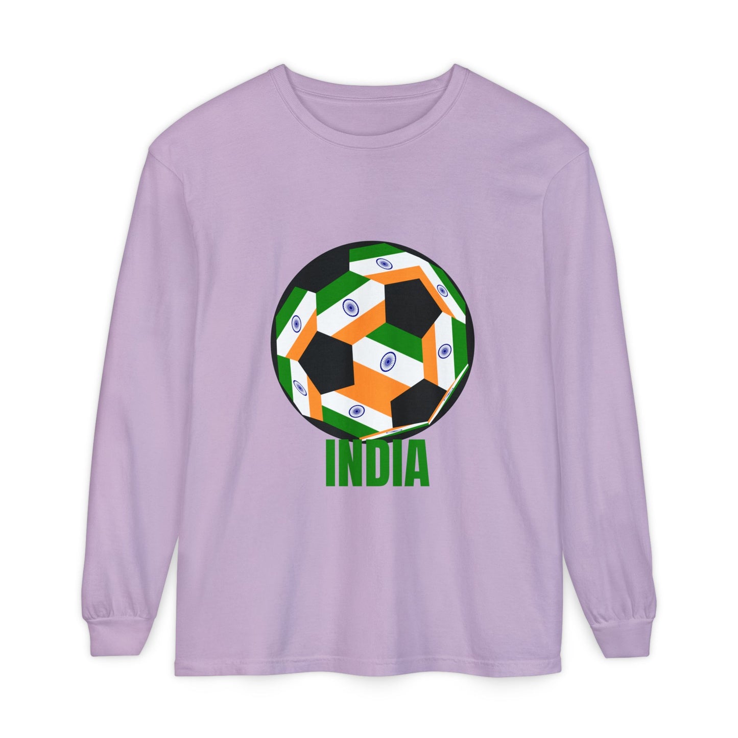 India Fan Specialty Soccer Ball Design Long Sleeve Tee