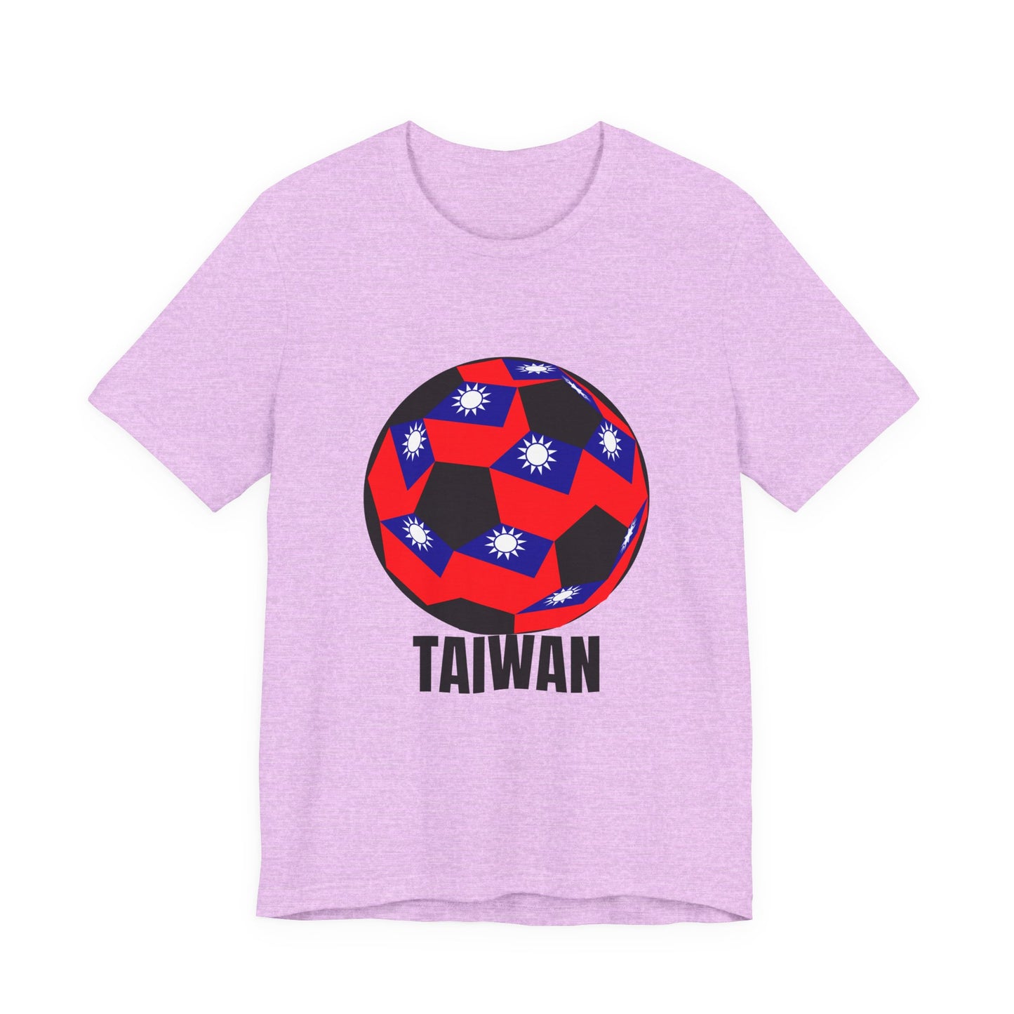 Taiwan Flag Soccer Ball T‑Shirt Black Text