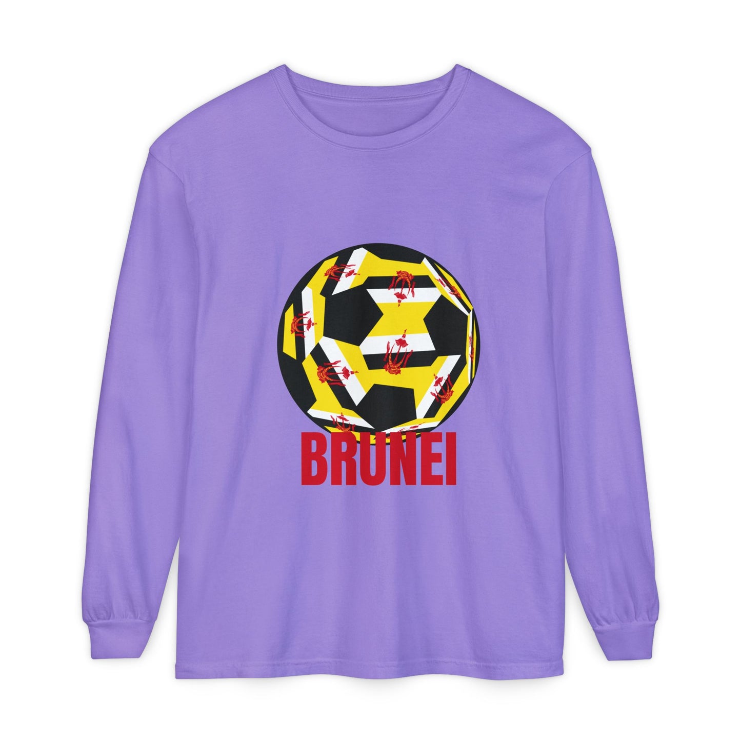 Brunei Fan Specialty Soccer Ball Design  Long Sleeve Tee