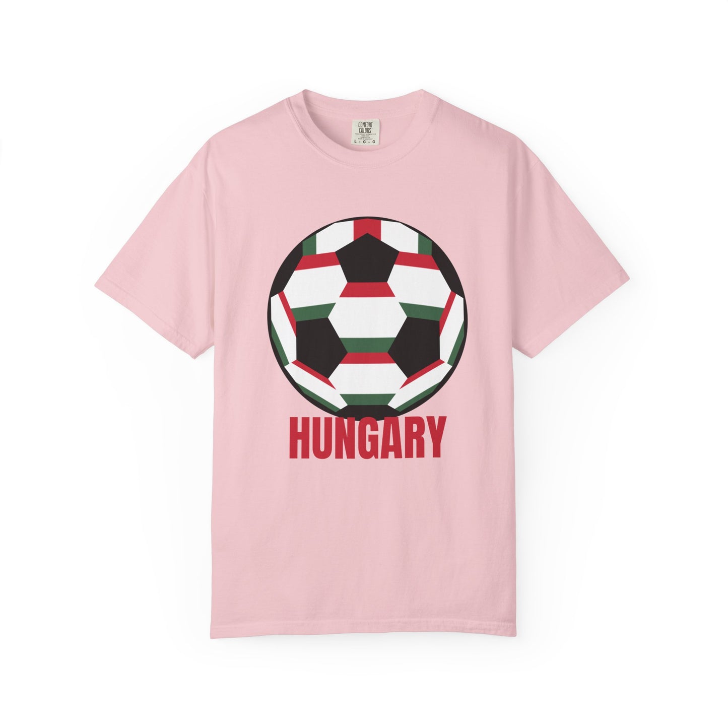 Hungary Fan Specialty Soccer Ball Design T Shirt Red Print