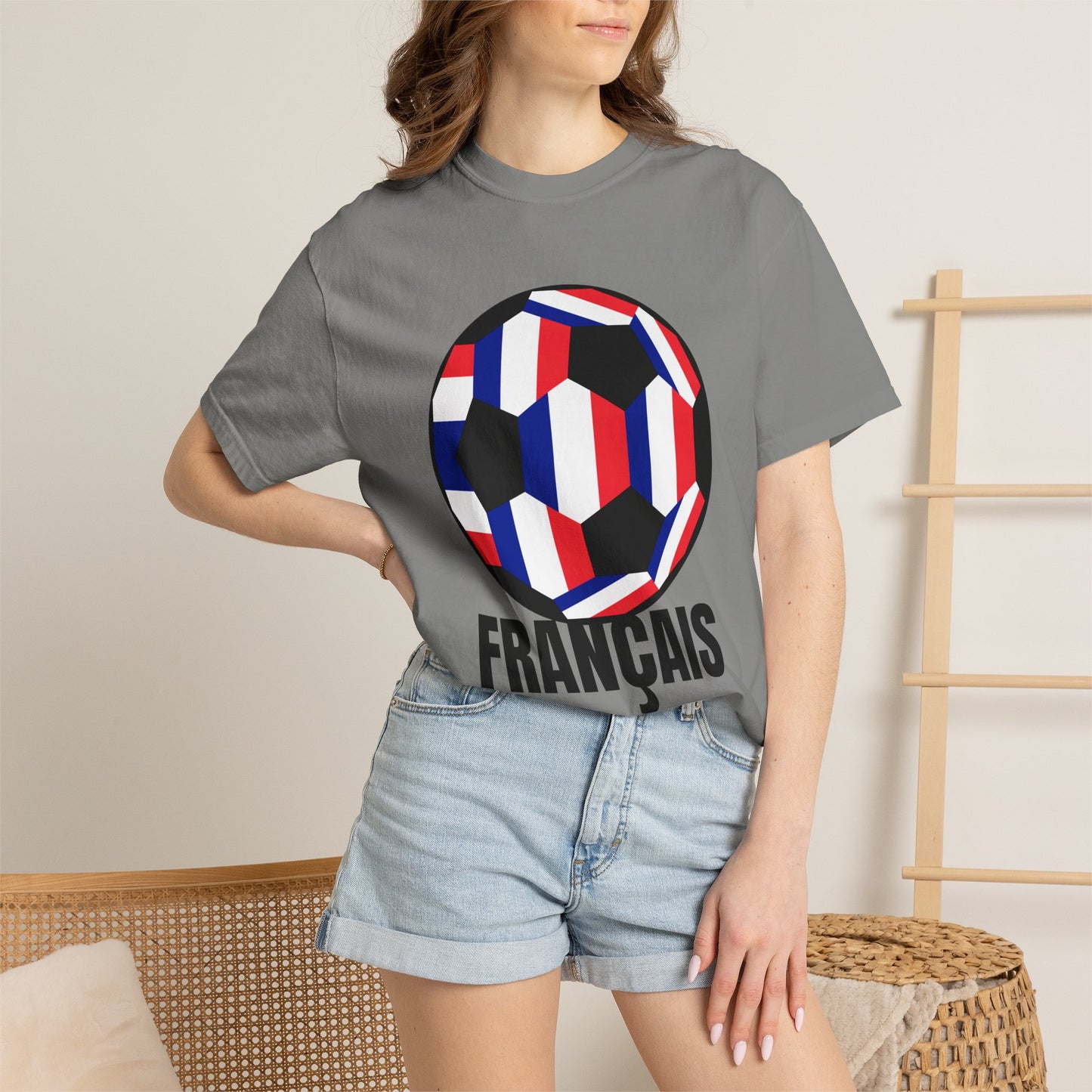 FRANÇAIS Fan Specialty Soccer Ball Design T Shirt