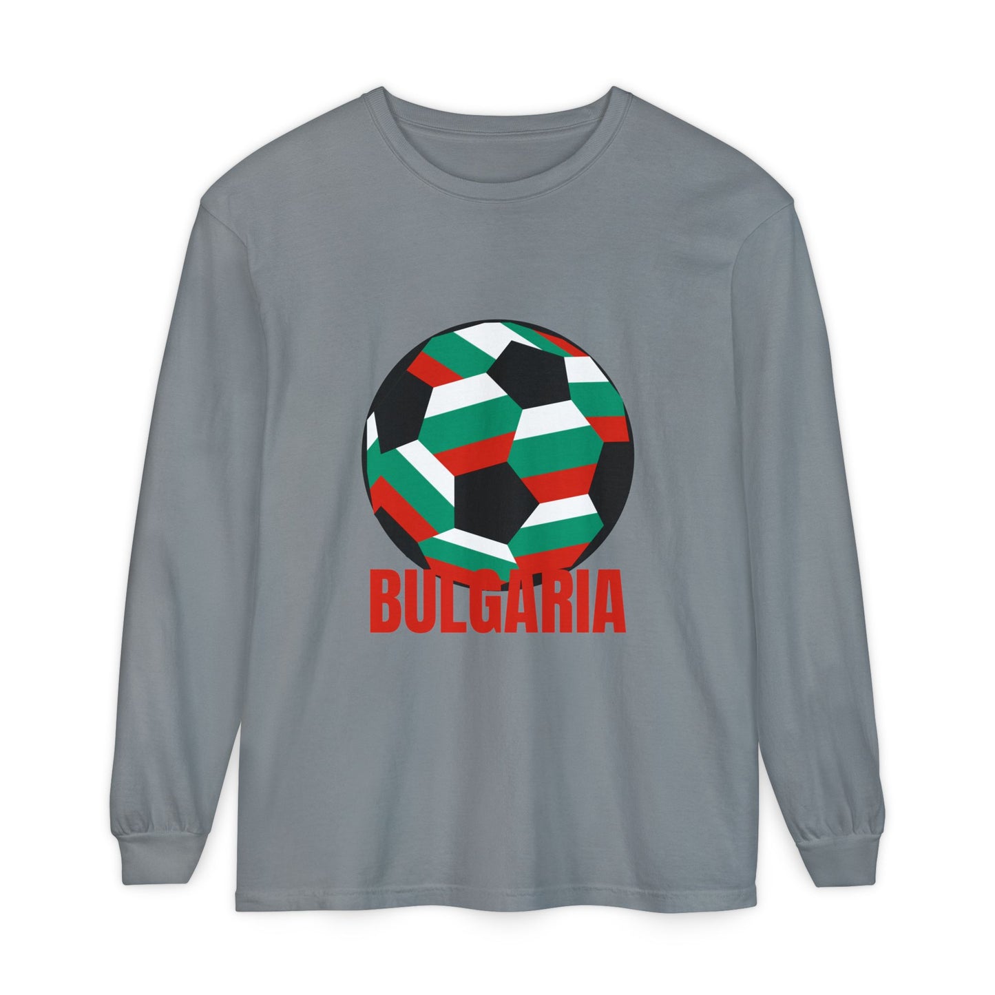 Bulgaria Fan Specialty Soccer Ball Design Long Sleeve Tee