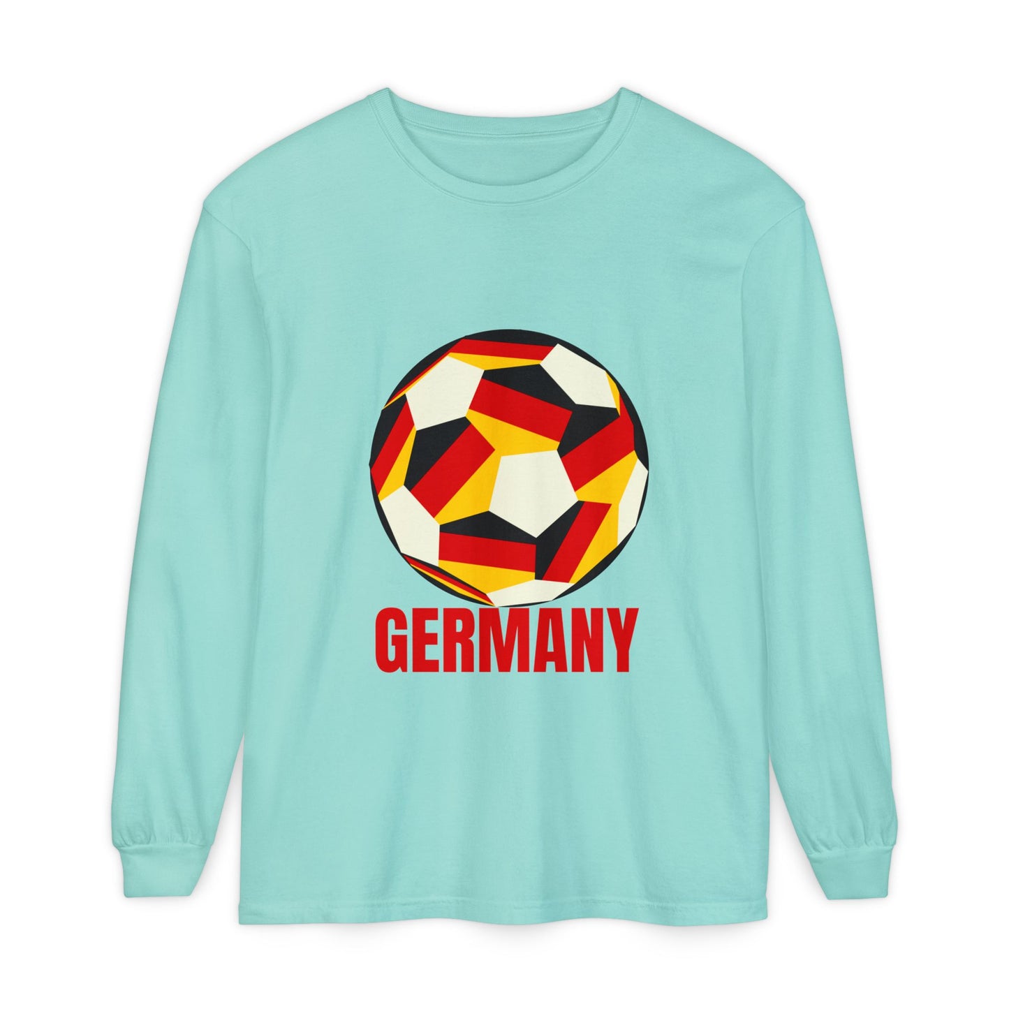 Germany Fan Specialty Soccer Ball Design Long Sleeve Tee