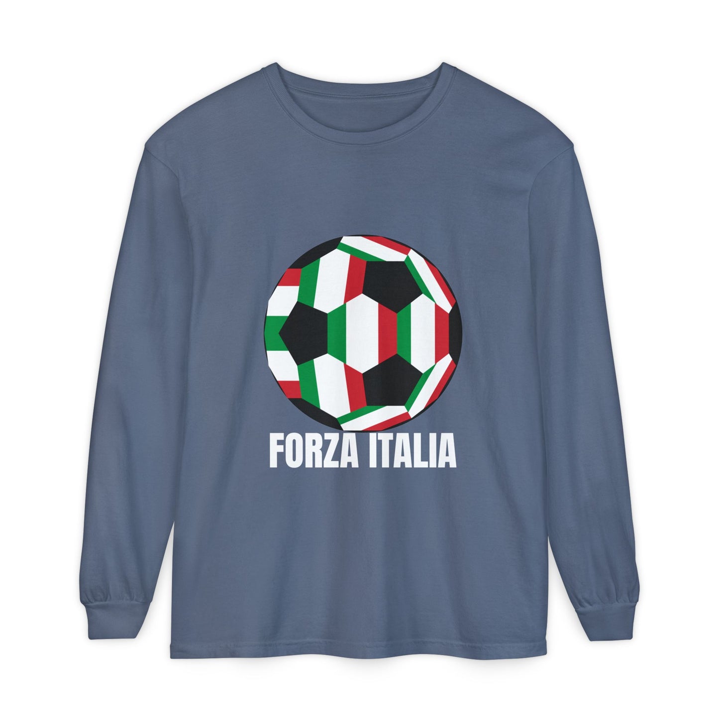 Forza Italia Fan Specialty Soccer Ball Design Long Sleeve Tee