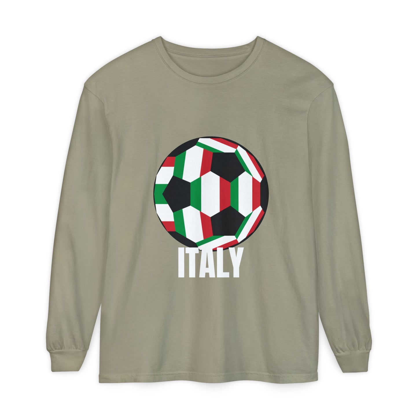 Italy Fan Specialty Soccer Ball Design Long Sleeve Tee