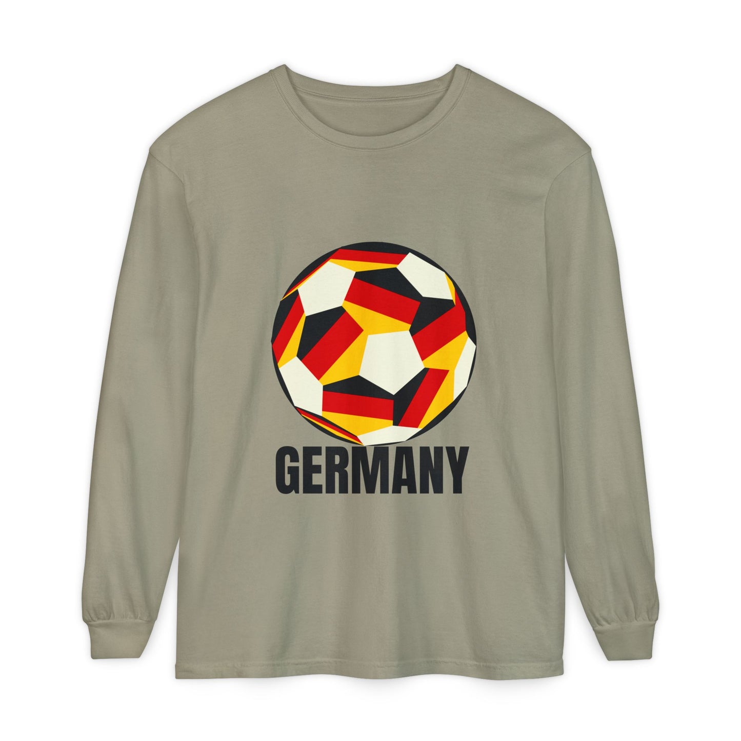 Germany Fan Specialty Soccer Ball Design Long Sleeve Tee