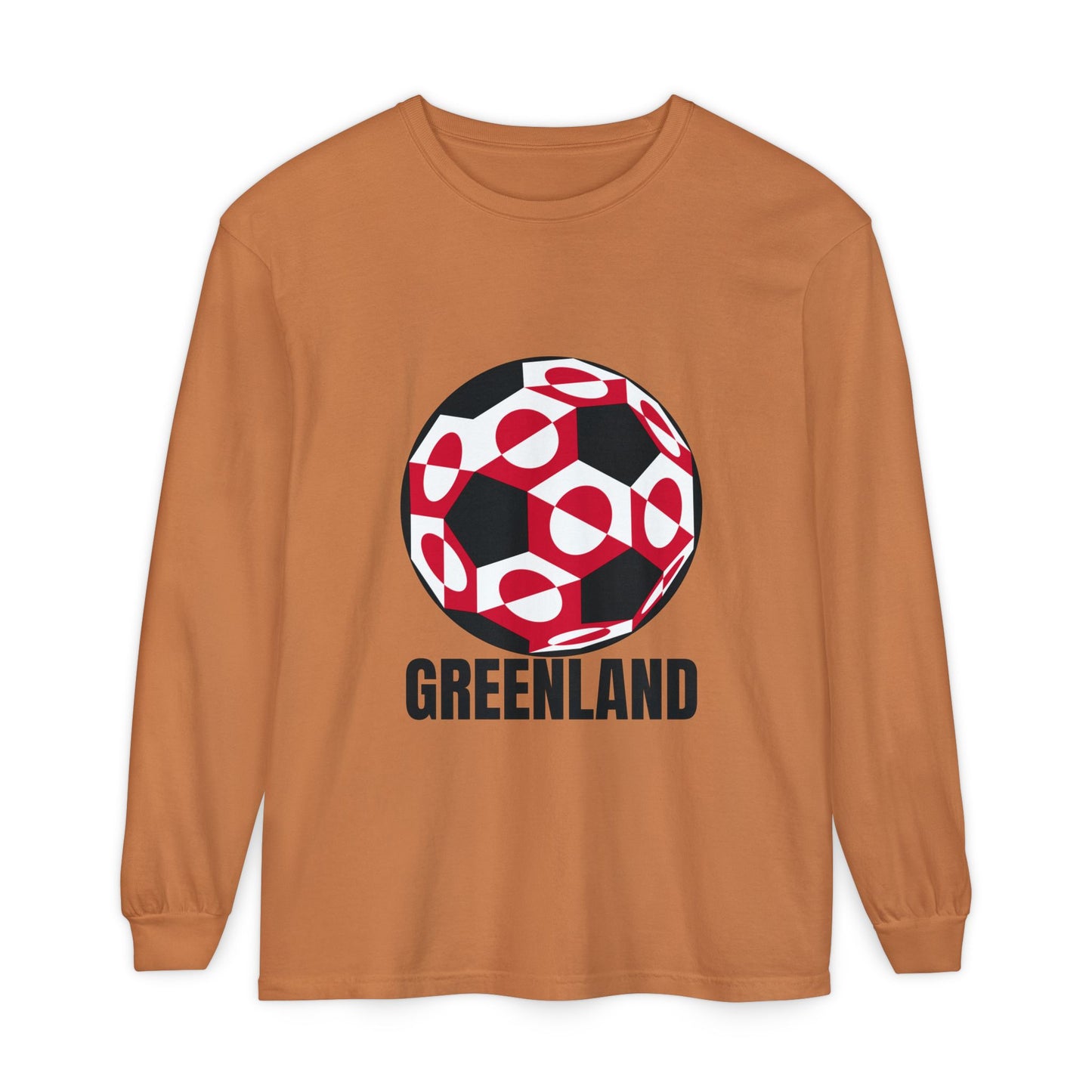 Greenland Fan Specialty Soccer Ball Design Long Sleeve Tee