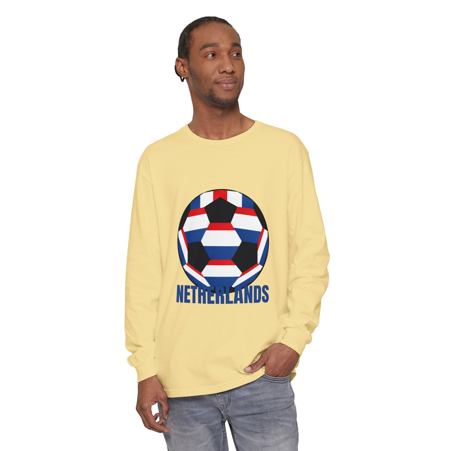 Netherlands Fan Specialty Soccer Ball Long Sleeve Tee