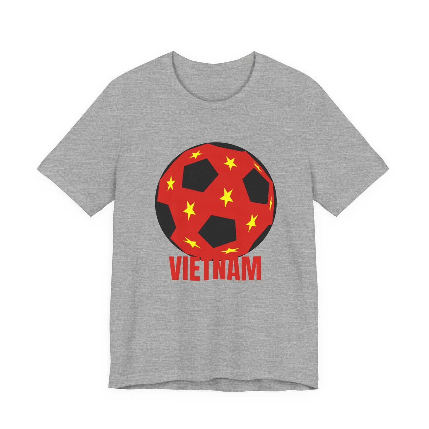 Vietnam Fan Specialty Soccer Ball Design T Shirt Red Text