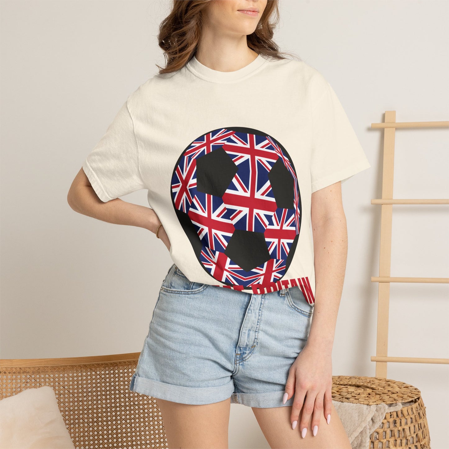 Great Britain Fan Specialty Soccer Ball Design T Shirt