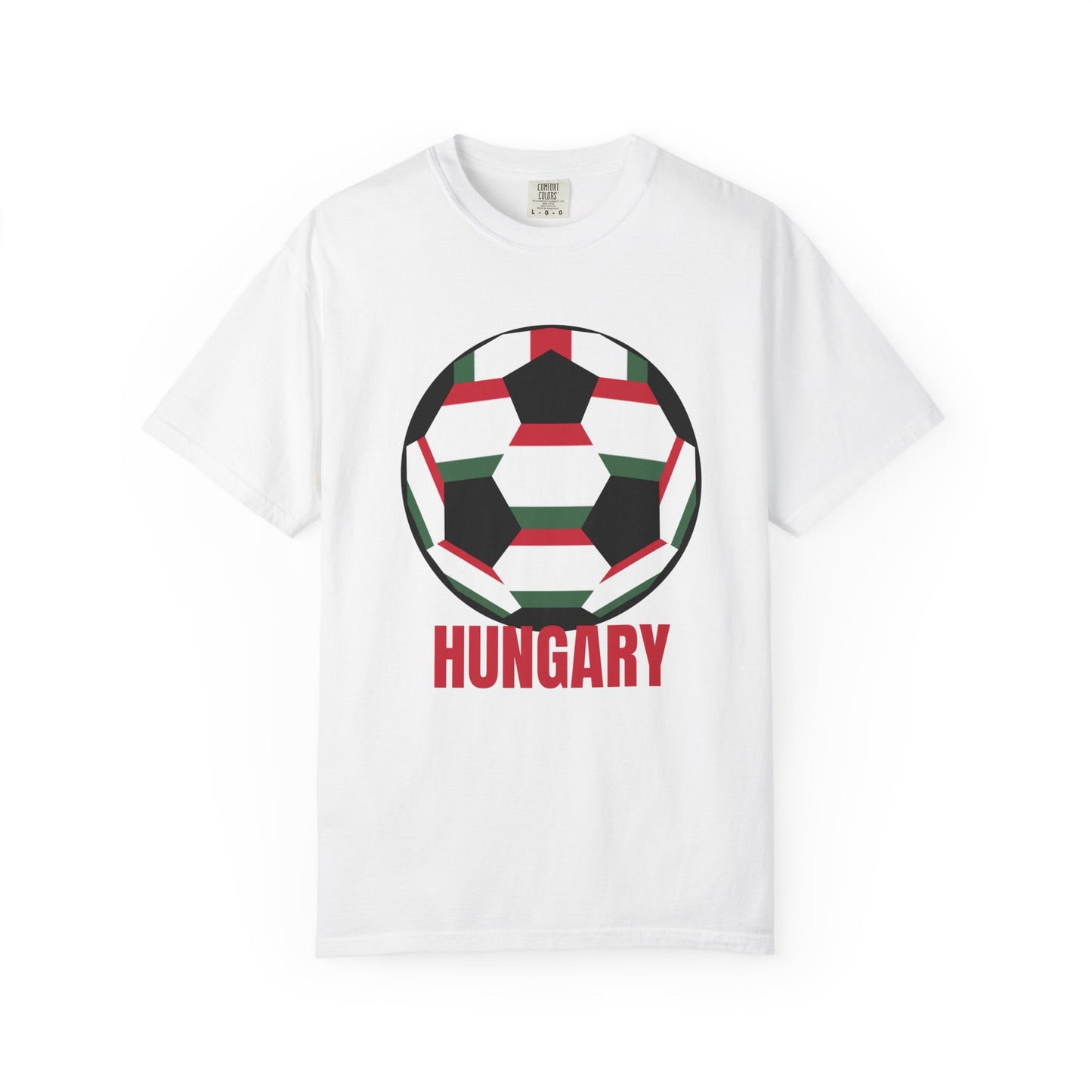 Hungary Fan Specialty Soccer Ball Design T Shirt Red Print