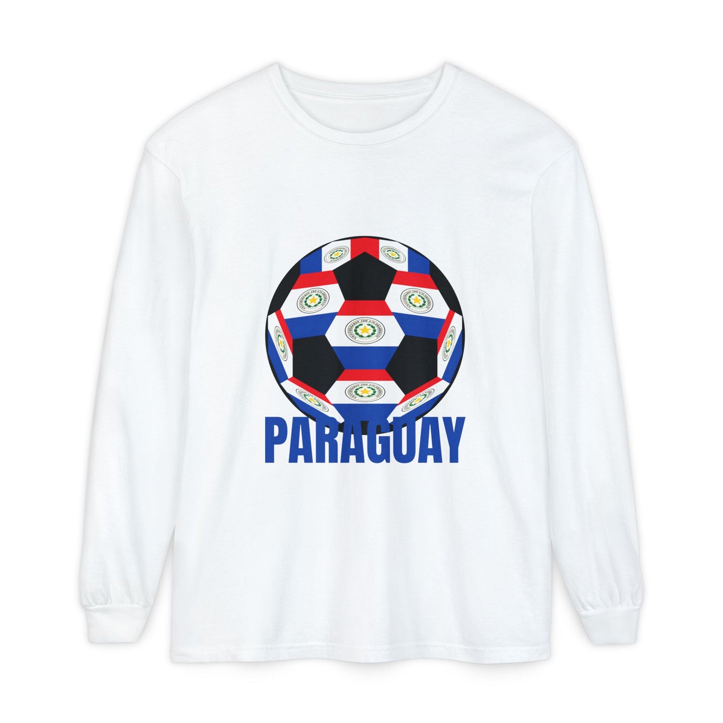 Paraguay Fan Specialty Soccer Ball Design Long Sleeve Shirt