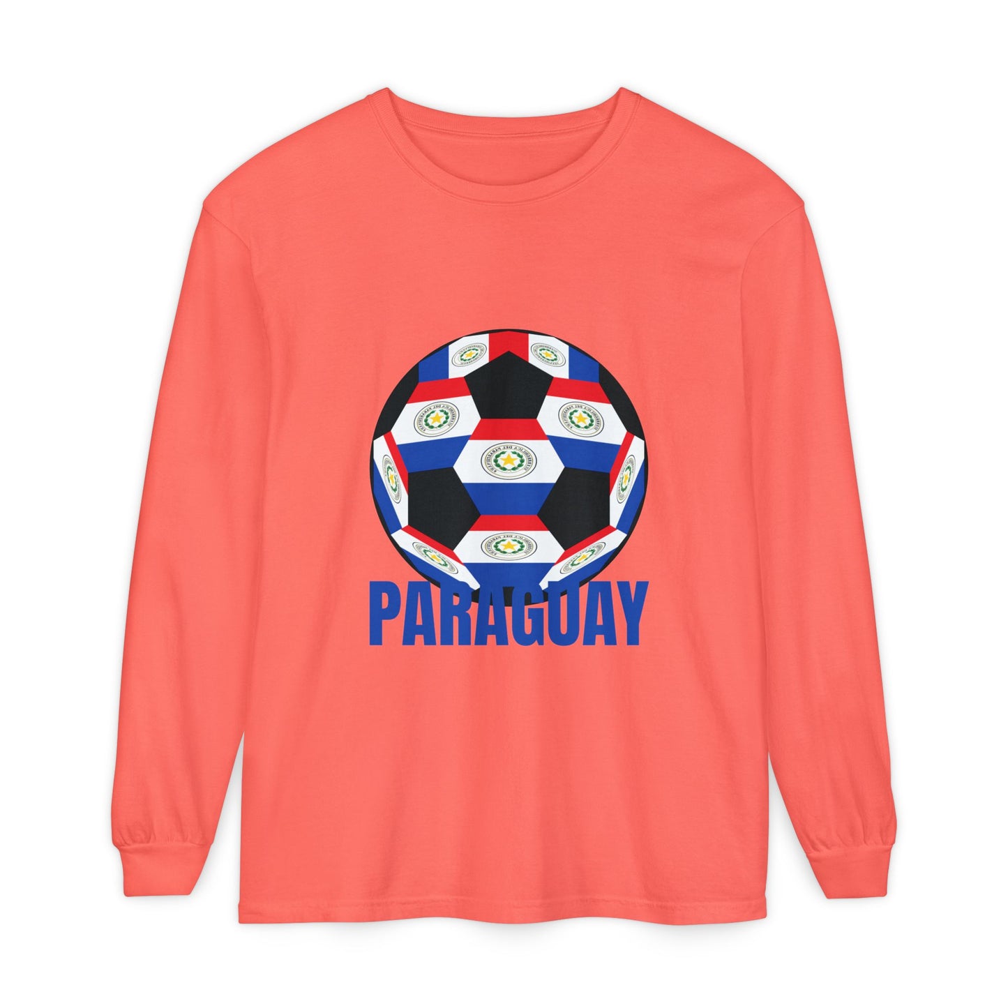 Paraguay Fan Specialty Soccer Ball Design Long Sleeve Shirt