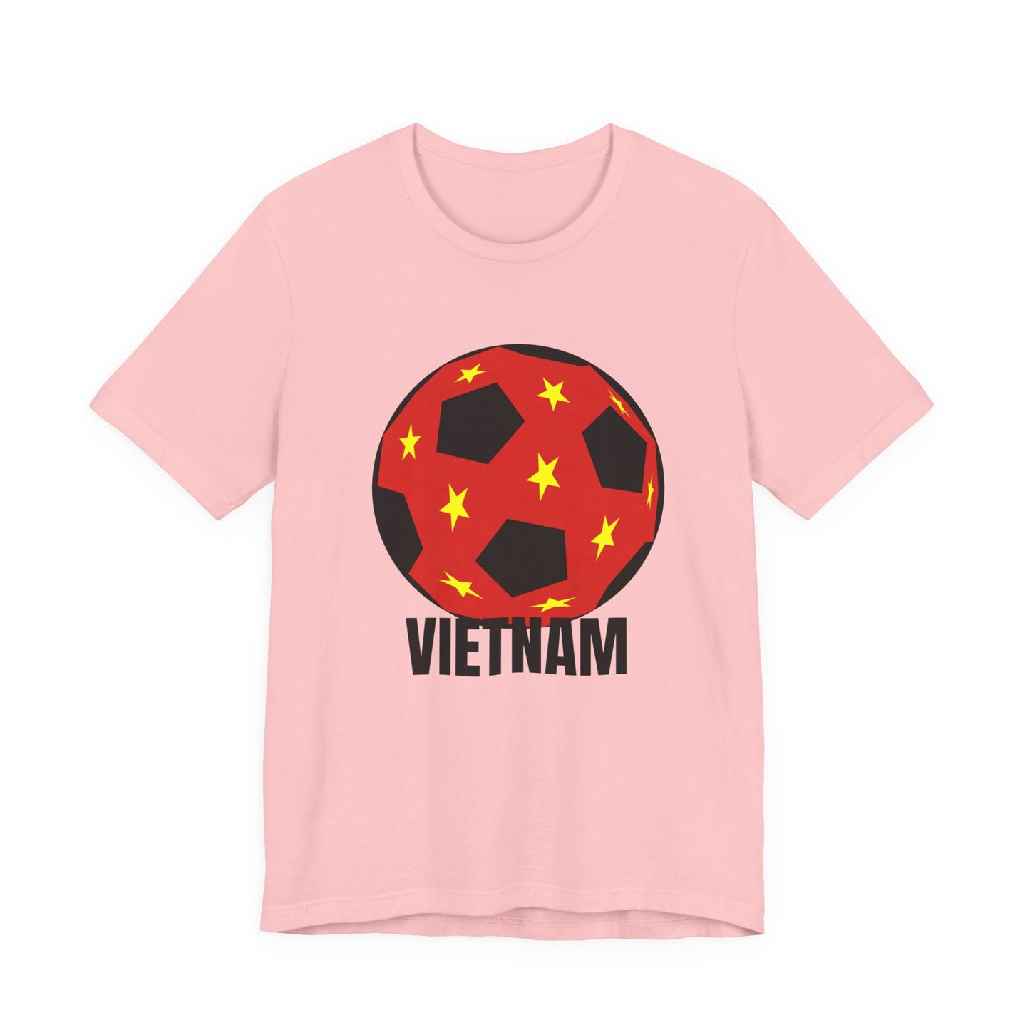 Vietnam Fan Specialty Soccer Ball Design T Shirt Black Text