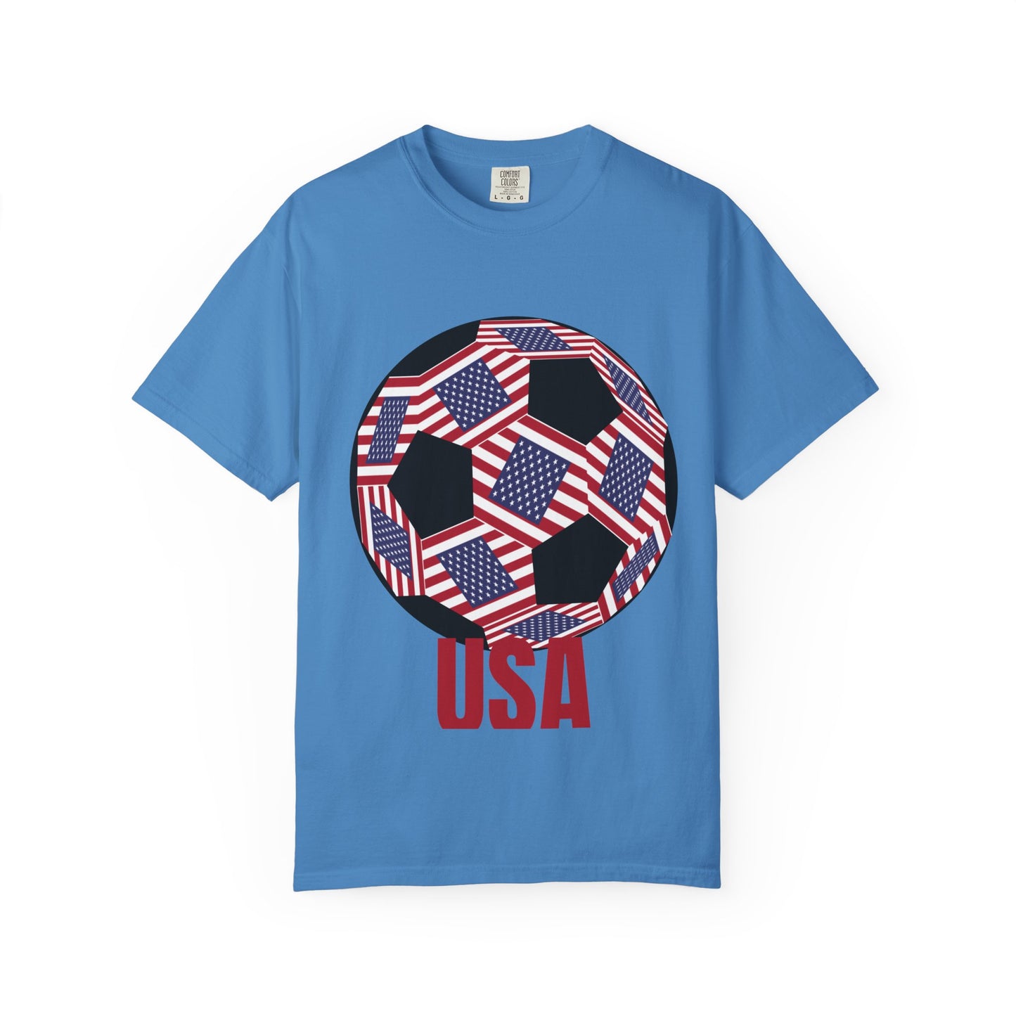 Patriotic USA Fan Specialty Soccer Ball Design T Shirt