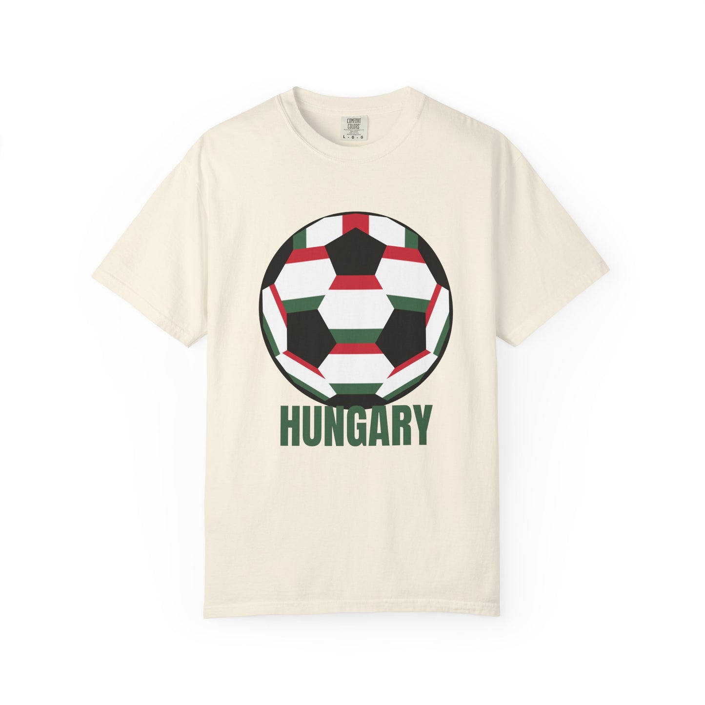 Hungary Fan Specialty Soccer Ball Design T Shirt Green Print
