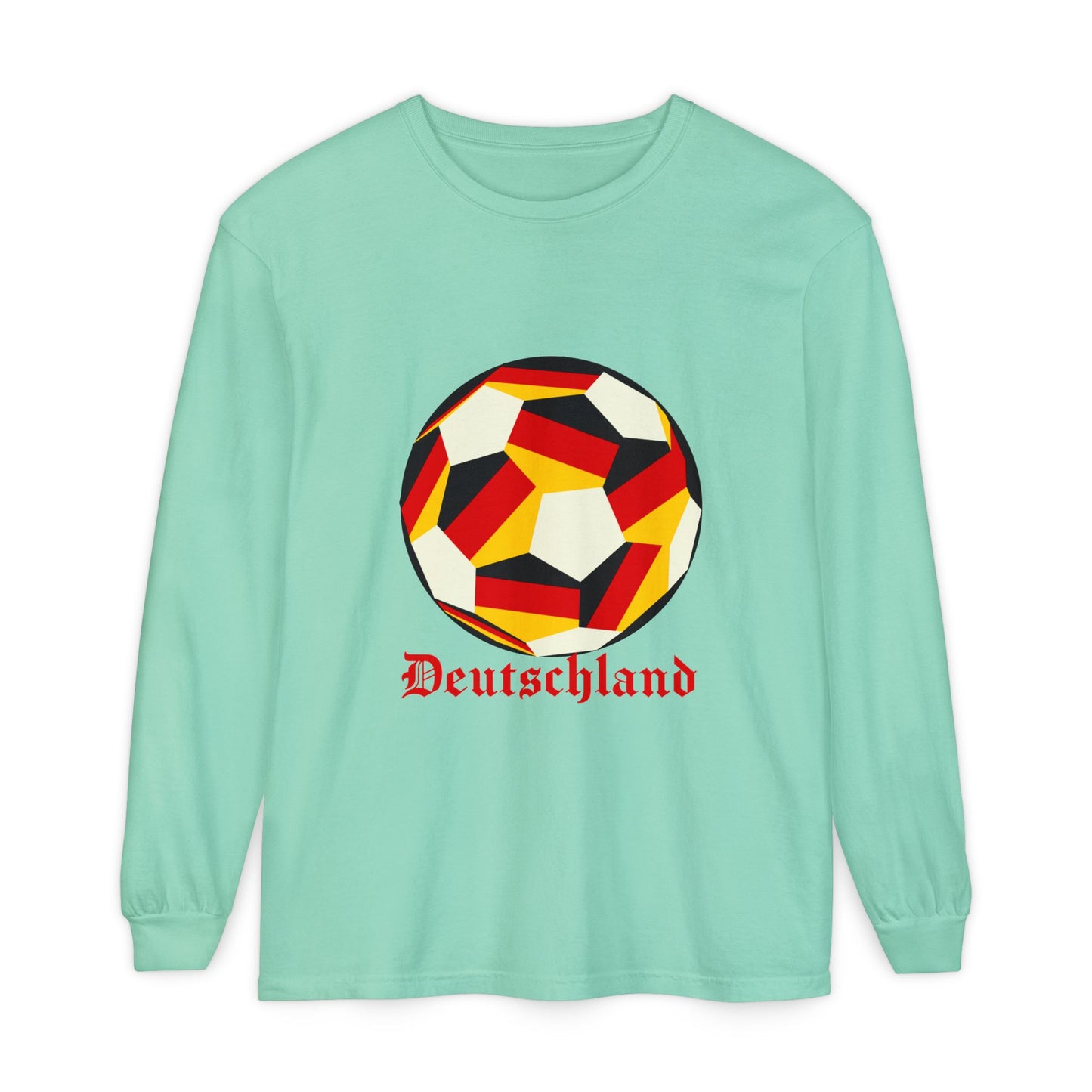 Germany Fan Specialty Soccer Ball Design Long Sleeve Tee