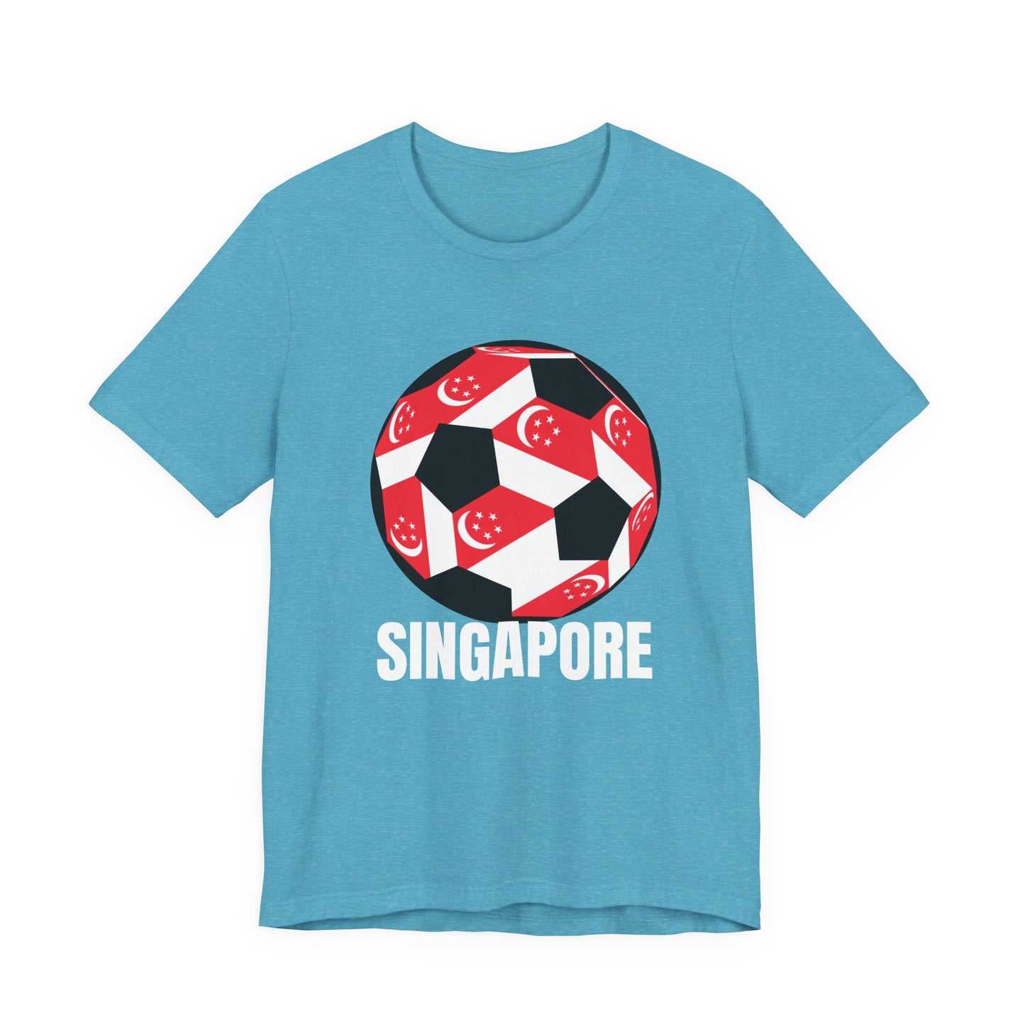 Singapore Fan Specialty Soccer Ball Design T Shirt White Text