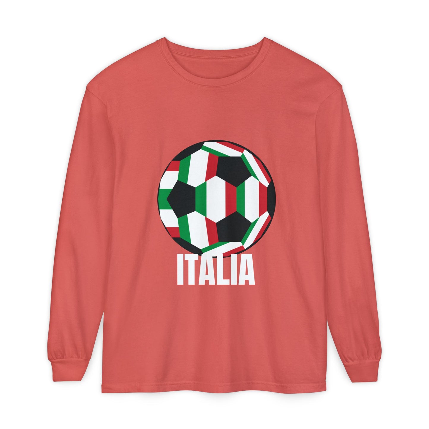 Italia Fan Specialty Soccer Ball Design Long Sleeve Tee