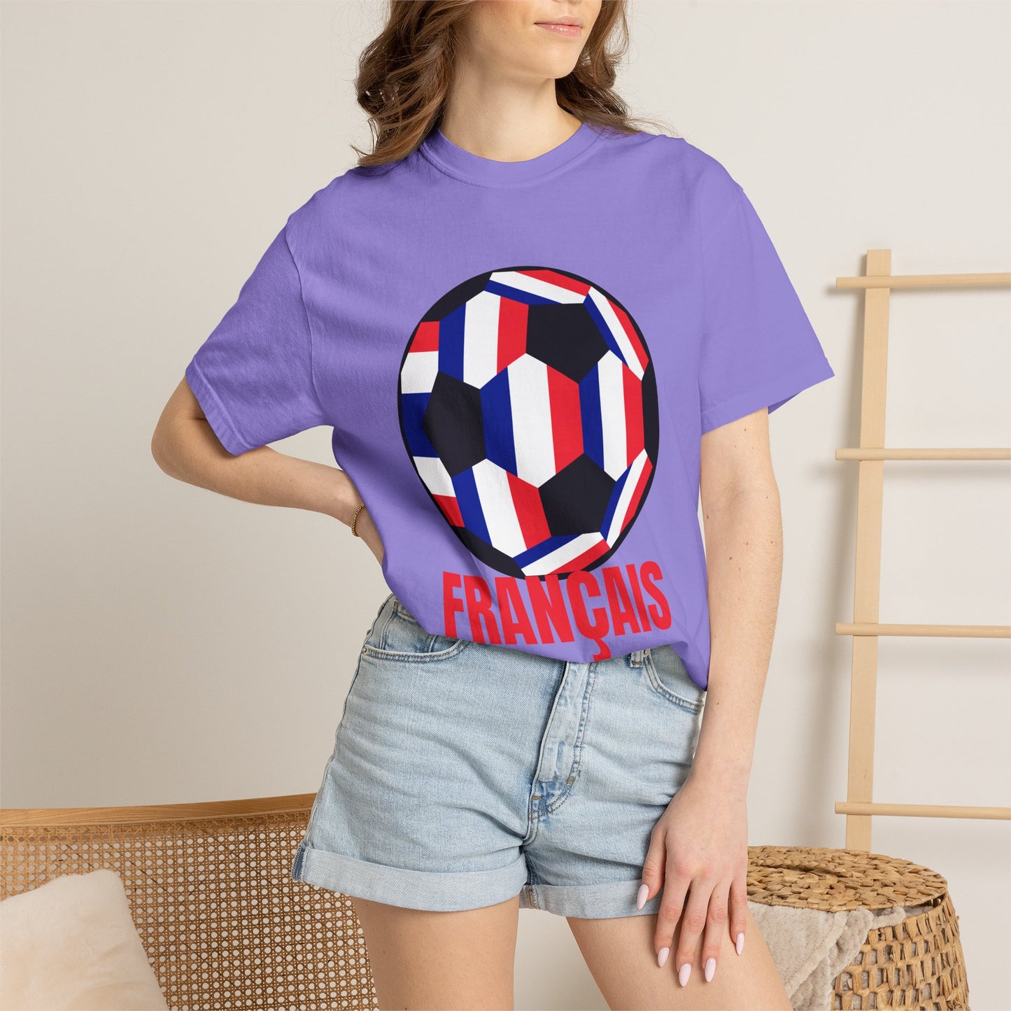 FRANÇAIS Fan Specialty Soccer Ball Design T Shirt