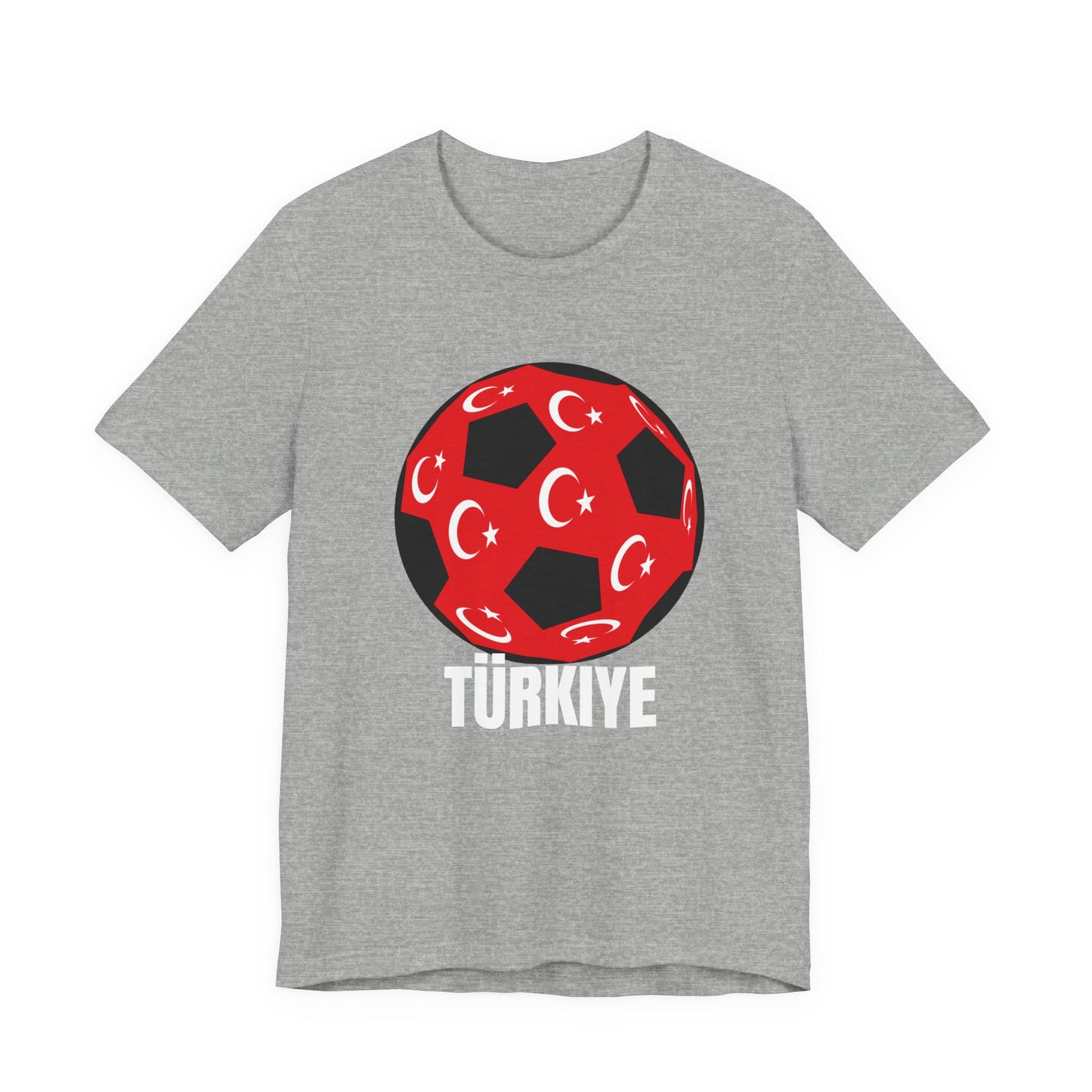 Türkiye Fan Specialty Soccer Ball Design T Shirt White Text