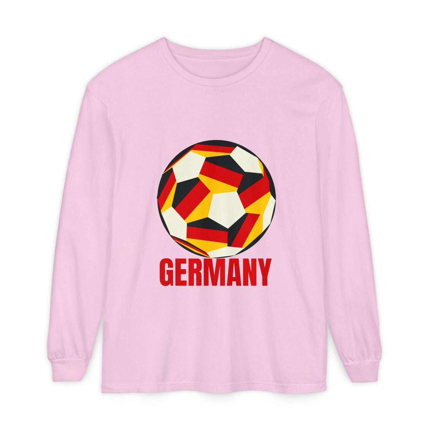 Germany Fan Specialty Soccer Ball Design Long Sleeve Tee
