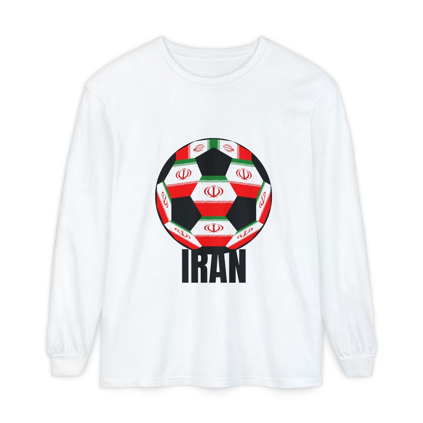 Iran Fan Specialty Soccer Ball Design Long Sleeve Shirt