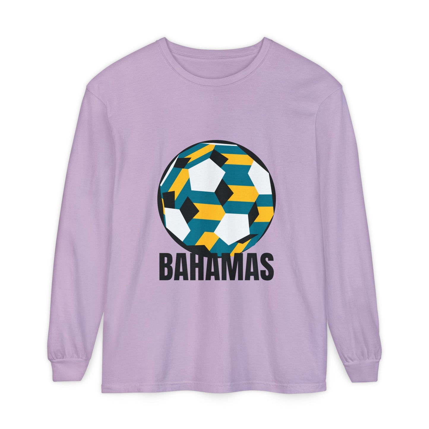 Bahamas Fan Specialty Soccer Ball Design Long Sleeve Shirt