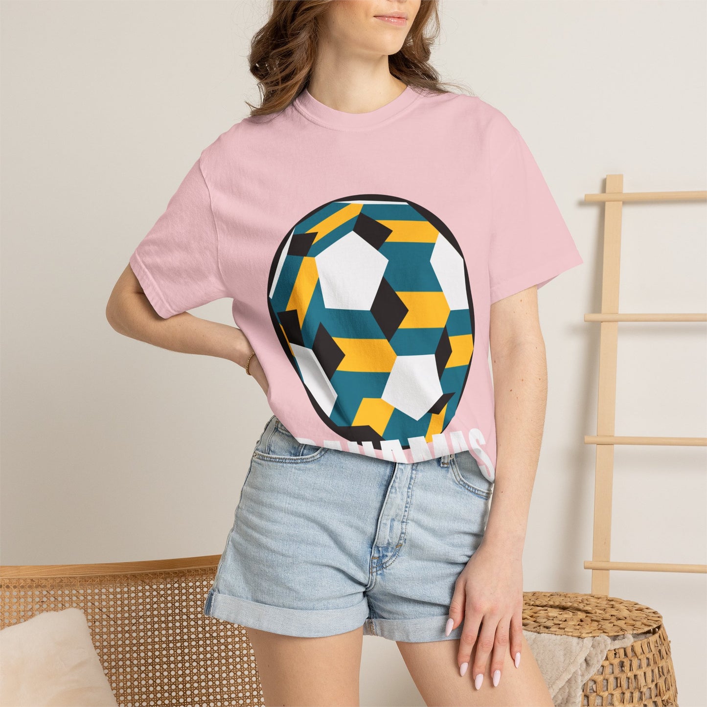 Bahamas Fan Specialty Soccer Ball Design T Shirt