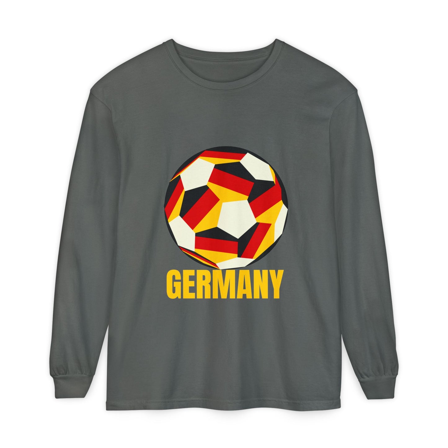 Germany Fan Specialty Soccer Ball Design Long Sleeve Shirt