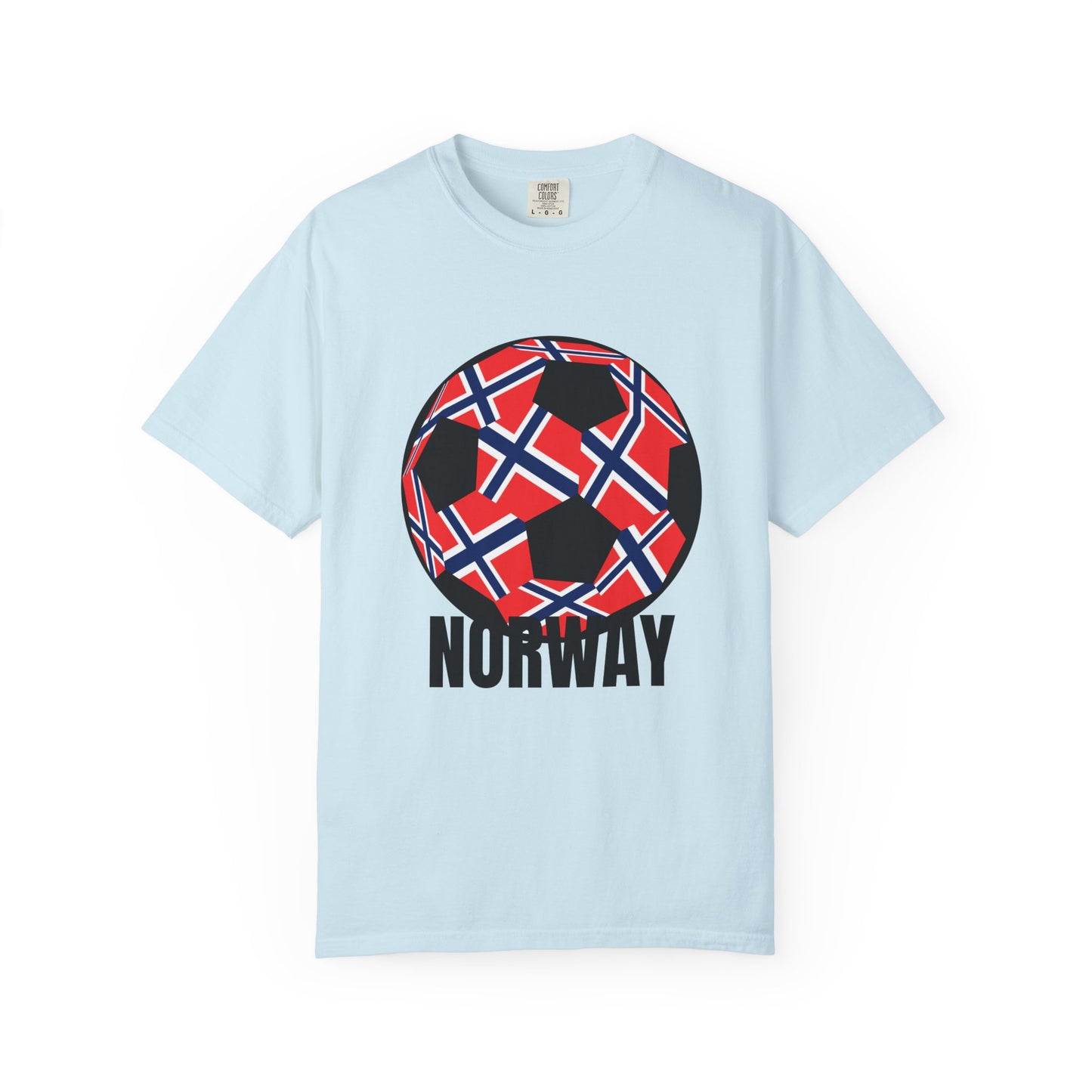 Norway Fan Specialty Soccer Ball Design T Shirt Black Print