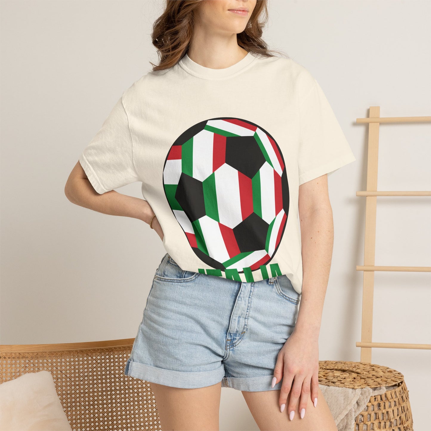 Italia Fan Specialty Soccer Ball Design T Shirt