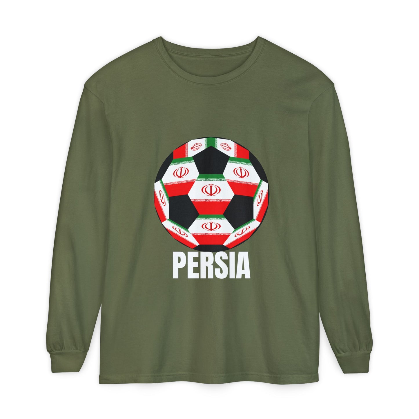Persia Fan Specialty Soccer Ball Design Long Sleeve Shirt