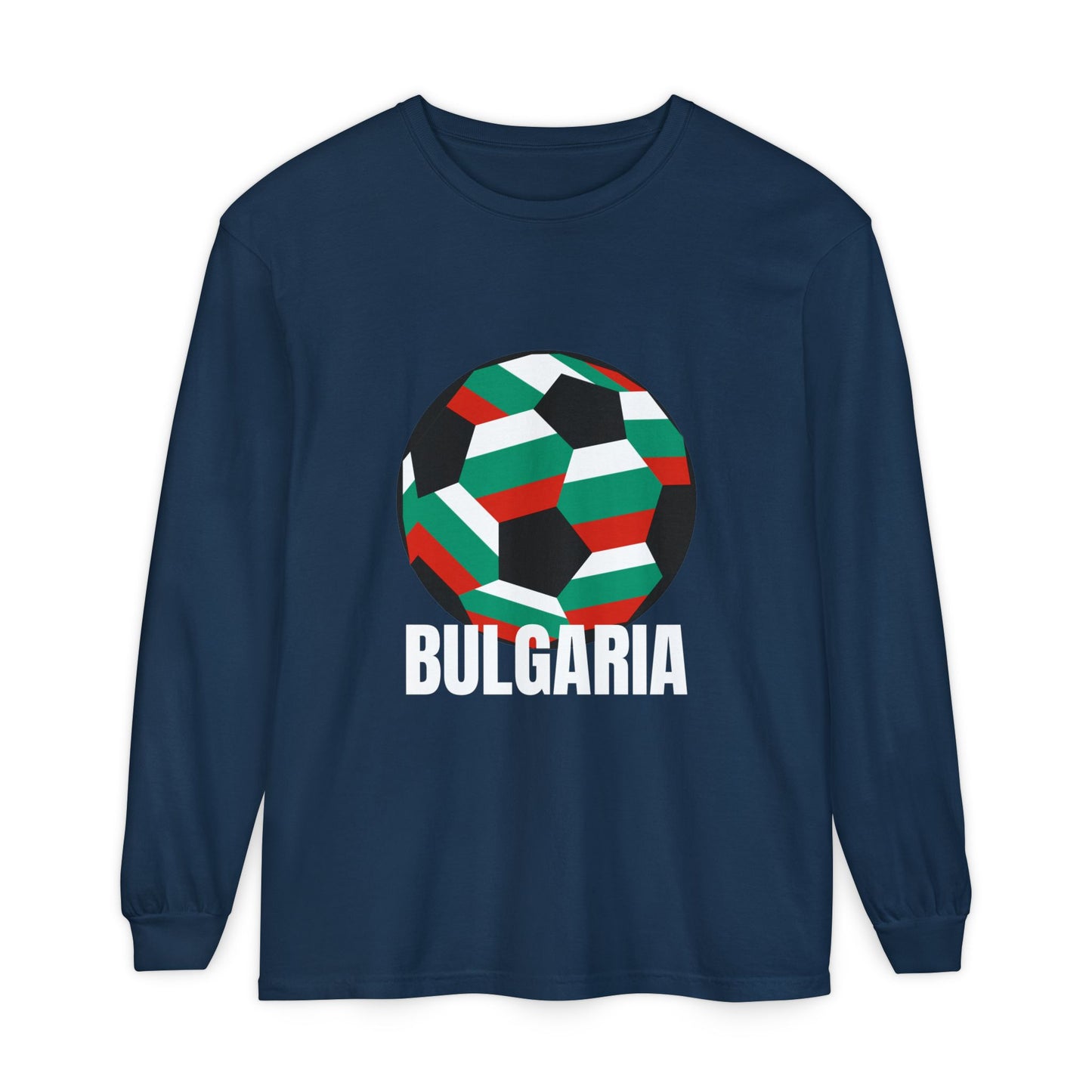 Bulgaria Fan Specialty Soccer Ball Design Long Sleeve Tee