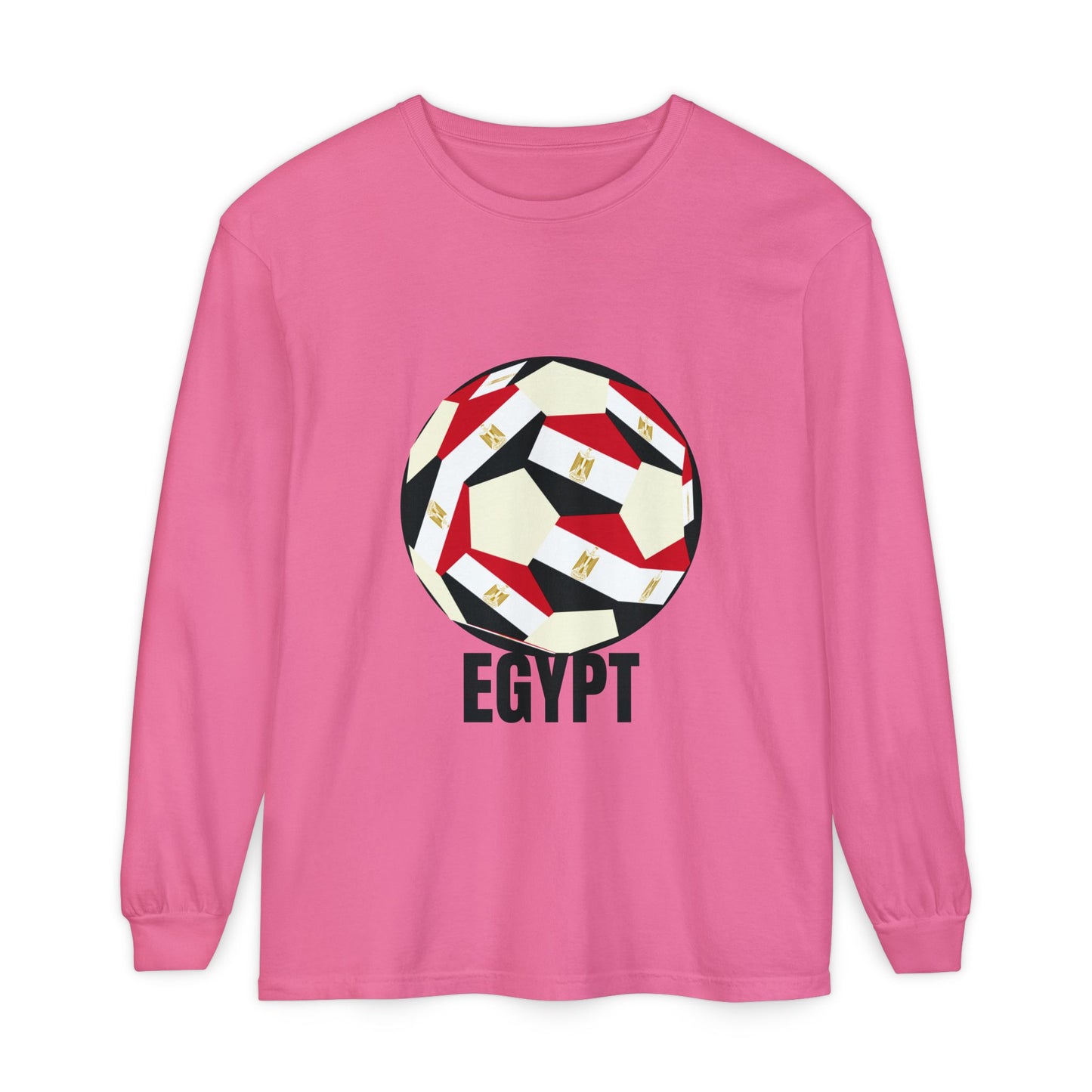 Egypt Fan Specialty Soccer Ball Design Long Sleeve T-Shirt