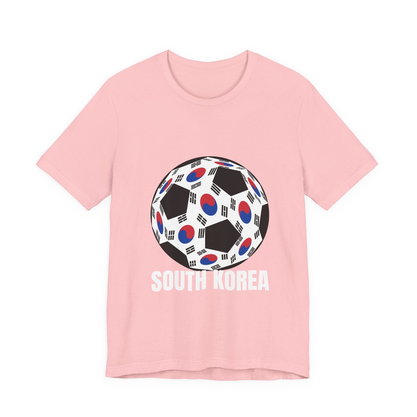 South Korea Fan Specialty Soccer Ball Design T Shirt White Text