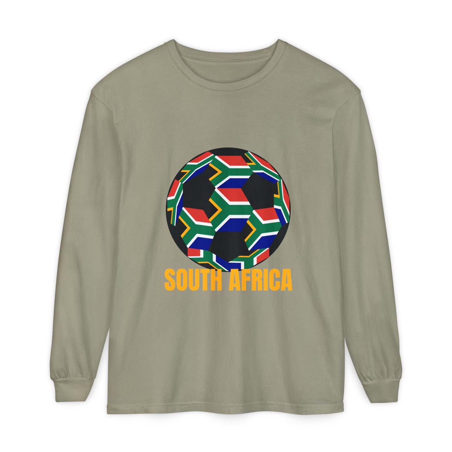South Africa Fan Specialty Soccer Ball Design Long Sleeve Tee