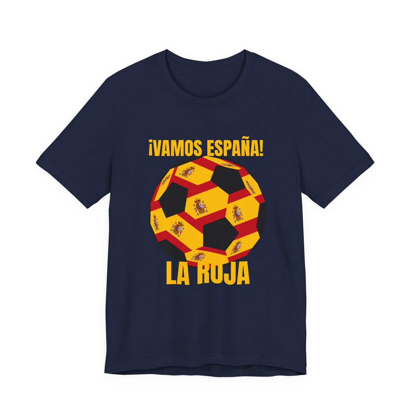 La Roja Soccer T‑Shirt - "¡Vamos España!" Spanish  T Shirt Gold Text