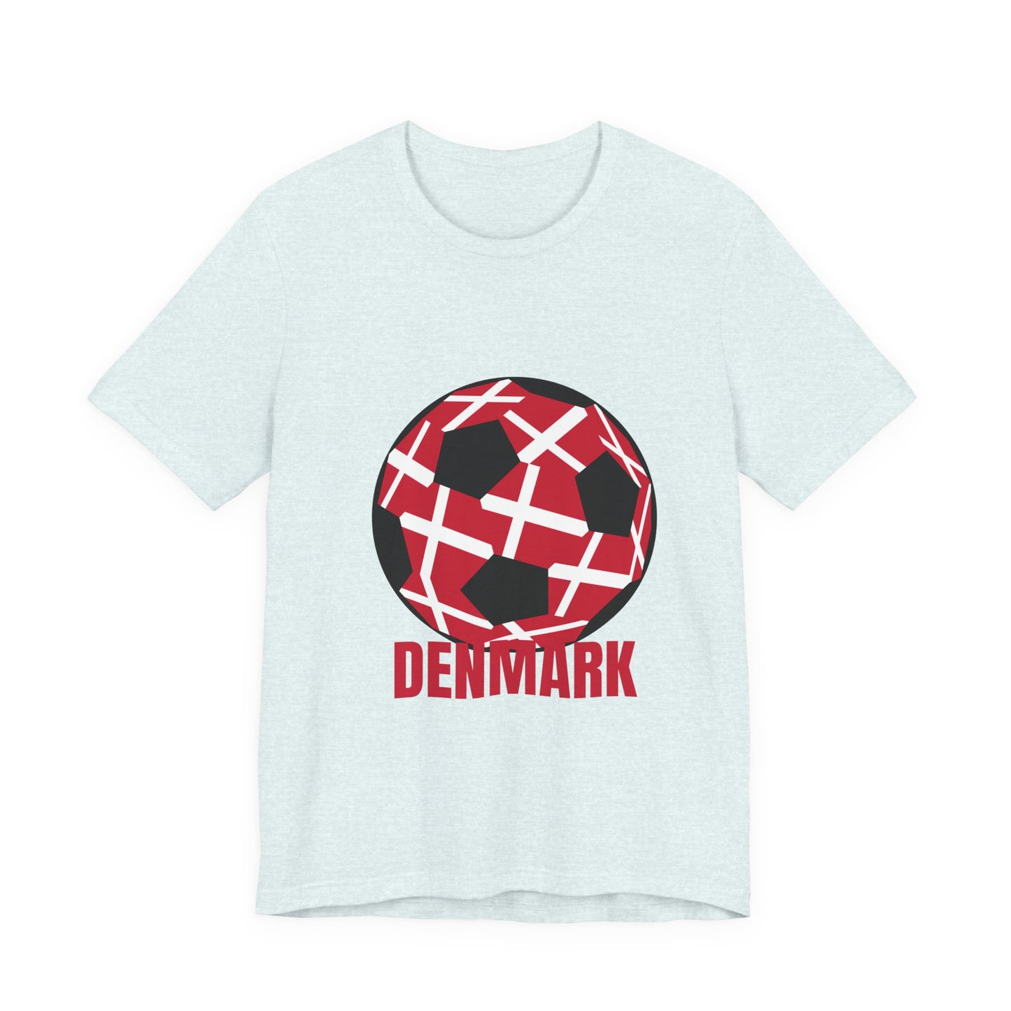 Denmark Fan Specialty Soccer Ball Design Sleeve Tee