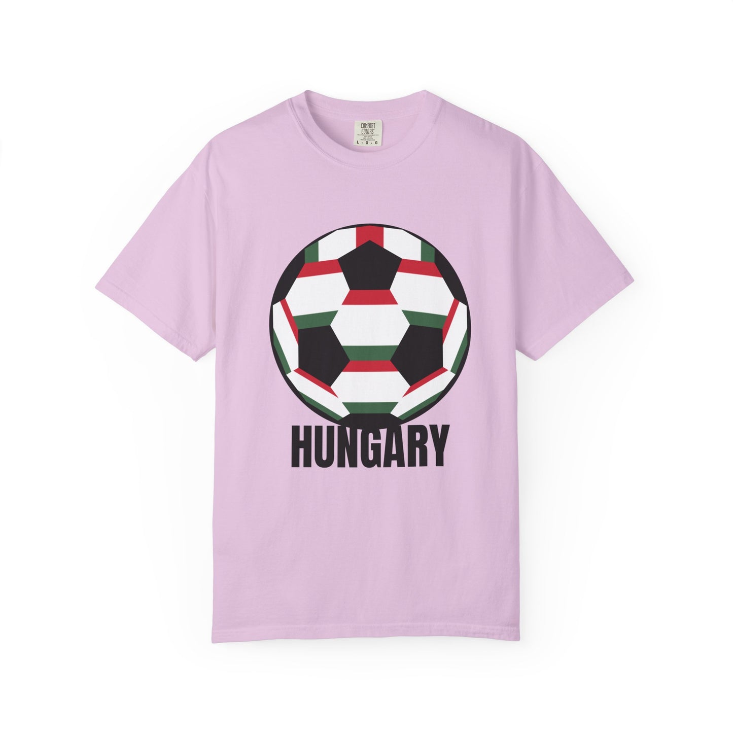 Hungary Fan Specialty Soccer Ball Design T Shirt Black Print