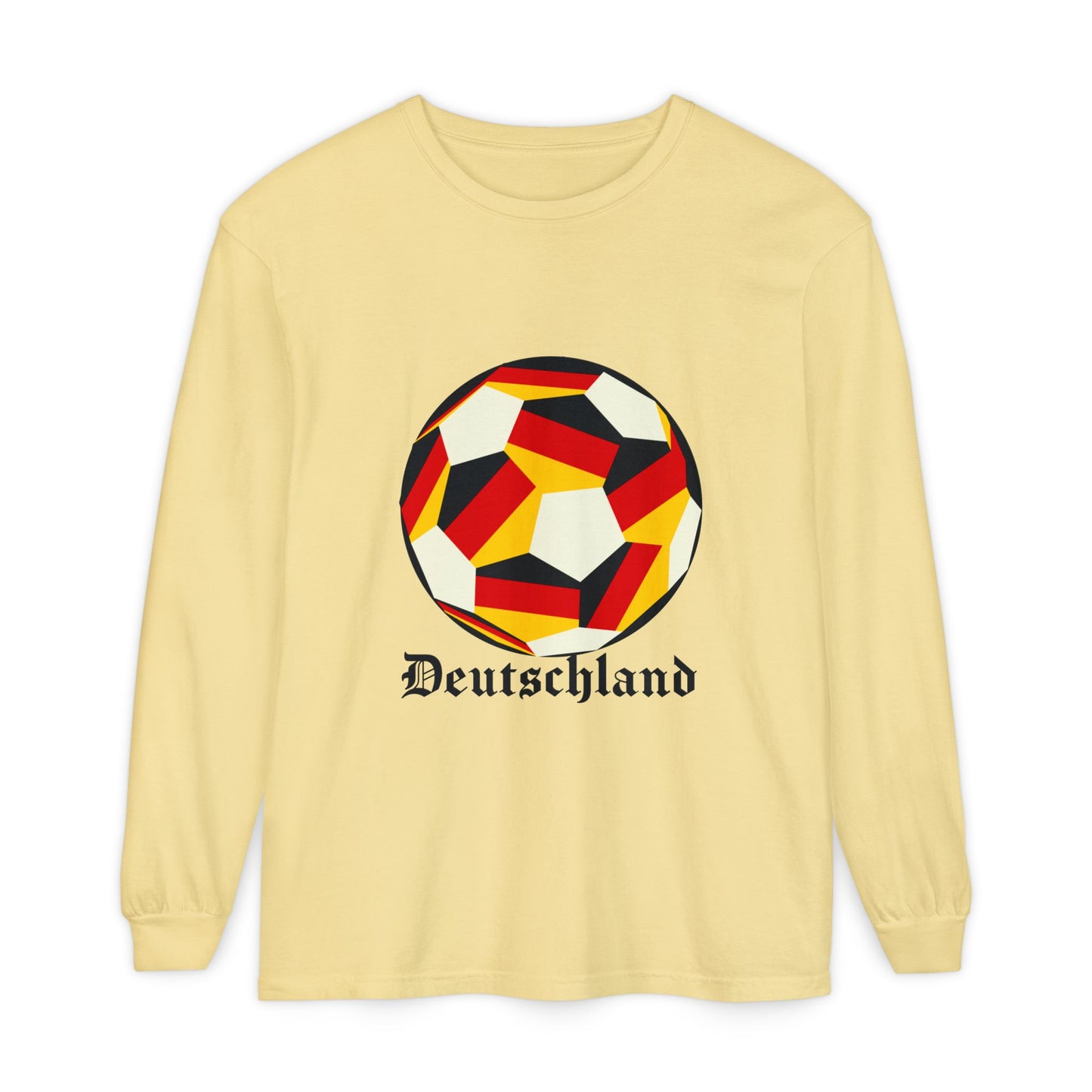 Germany Fan Specialty Soccer Ball Design Long Sleeve Tee