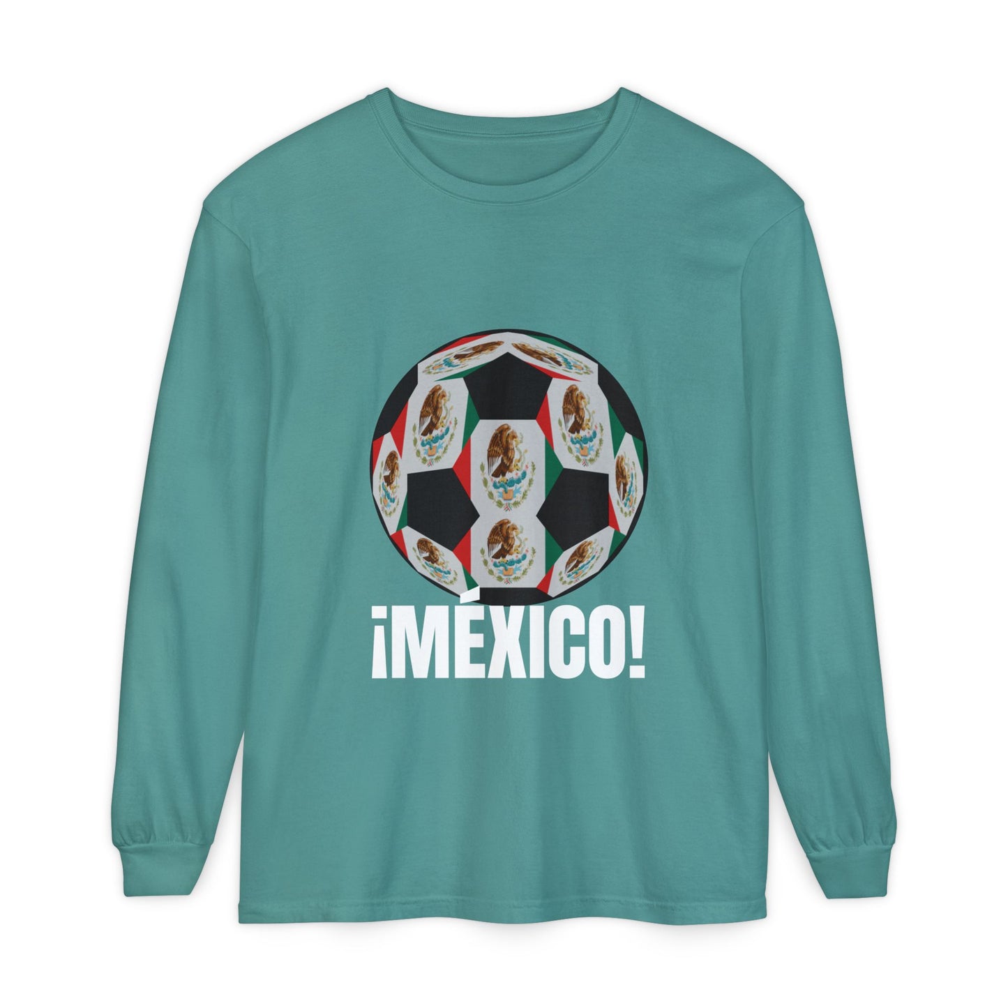 !Mexico! Fan Specialty Soccer Ball Design Long Sleeve Shirt