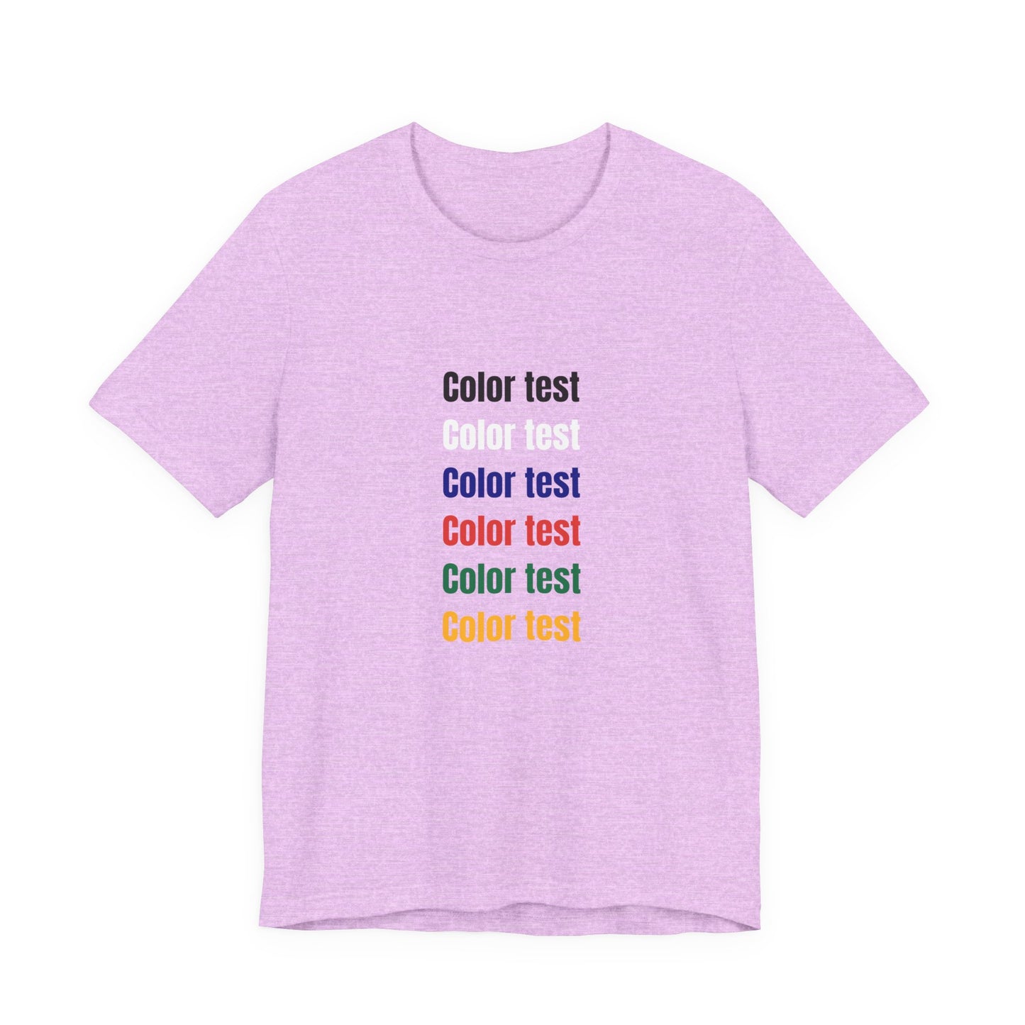 Color Test T-Shirt — Minimal Multicolor Typography Tee
