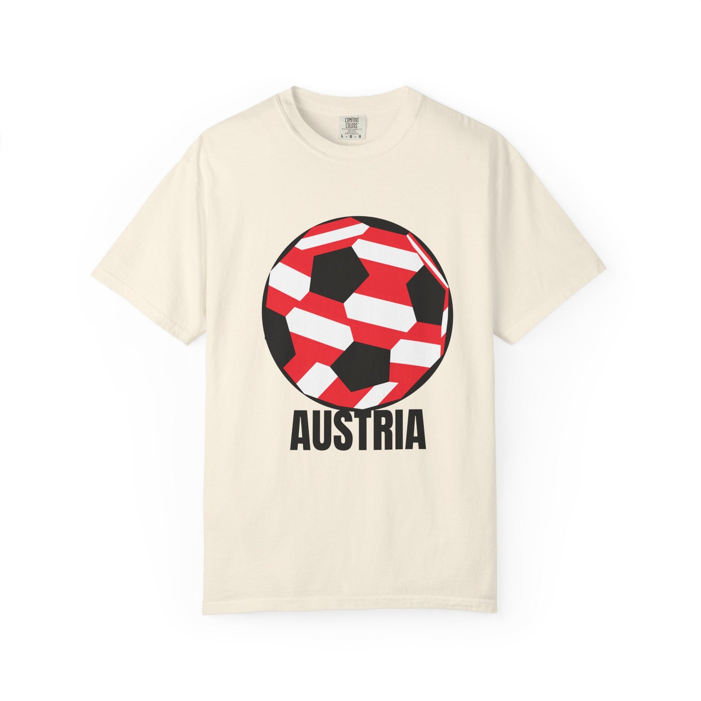 Austria Soccer Ball T-Shirt – Red & White Football Fan Tee