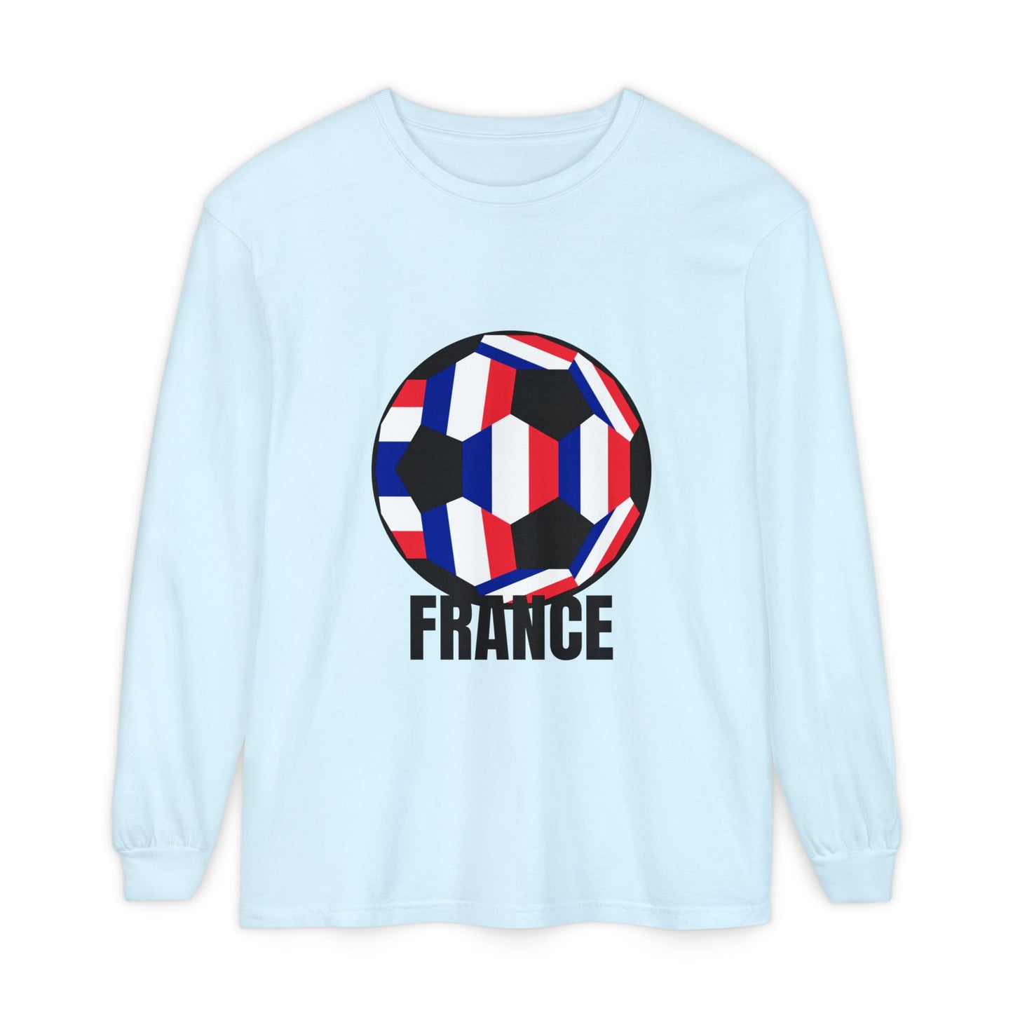France Fan Specialty Soccer Ball Design Soccer Long Sleeve Tee