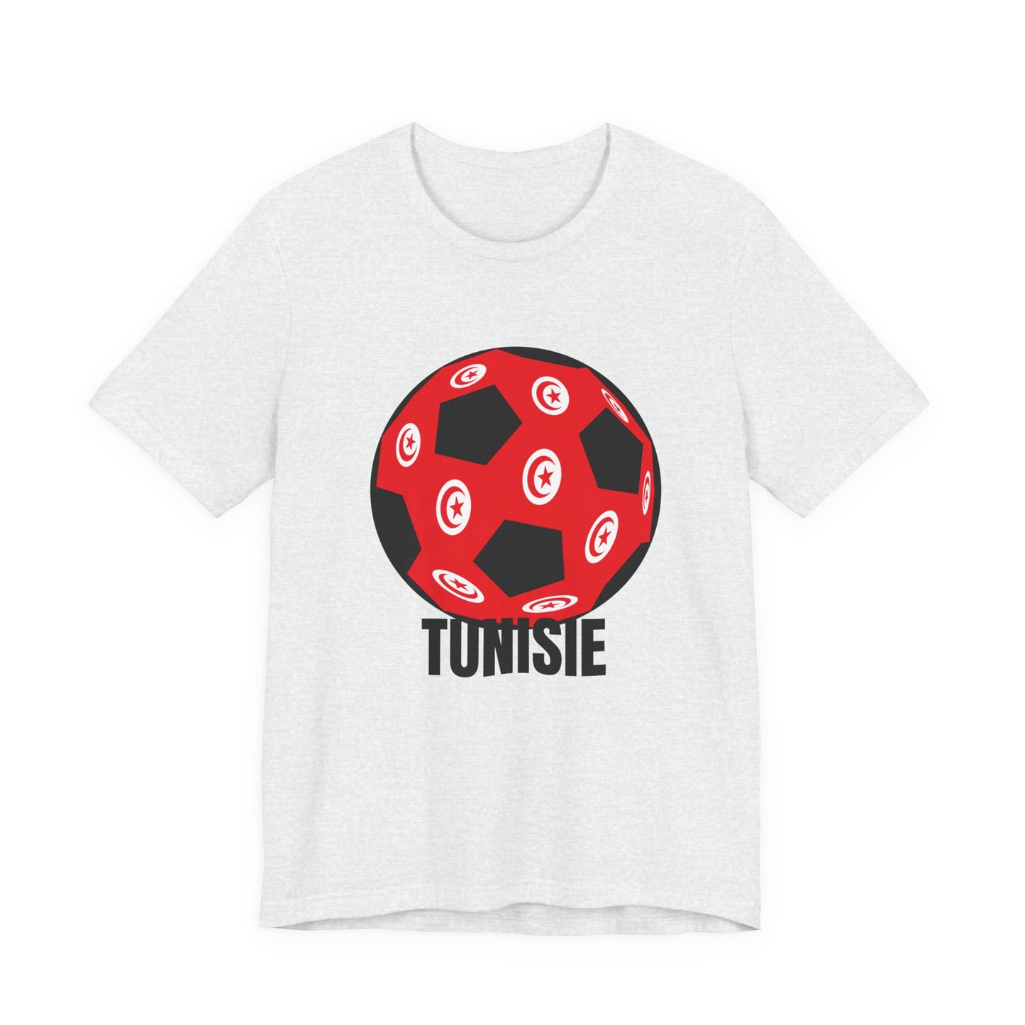 Tunisie Fan Specialty Soccer Ball Design T Shirt Black Text