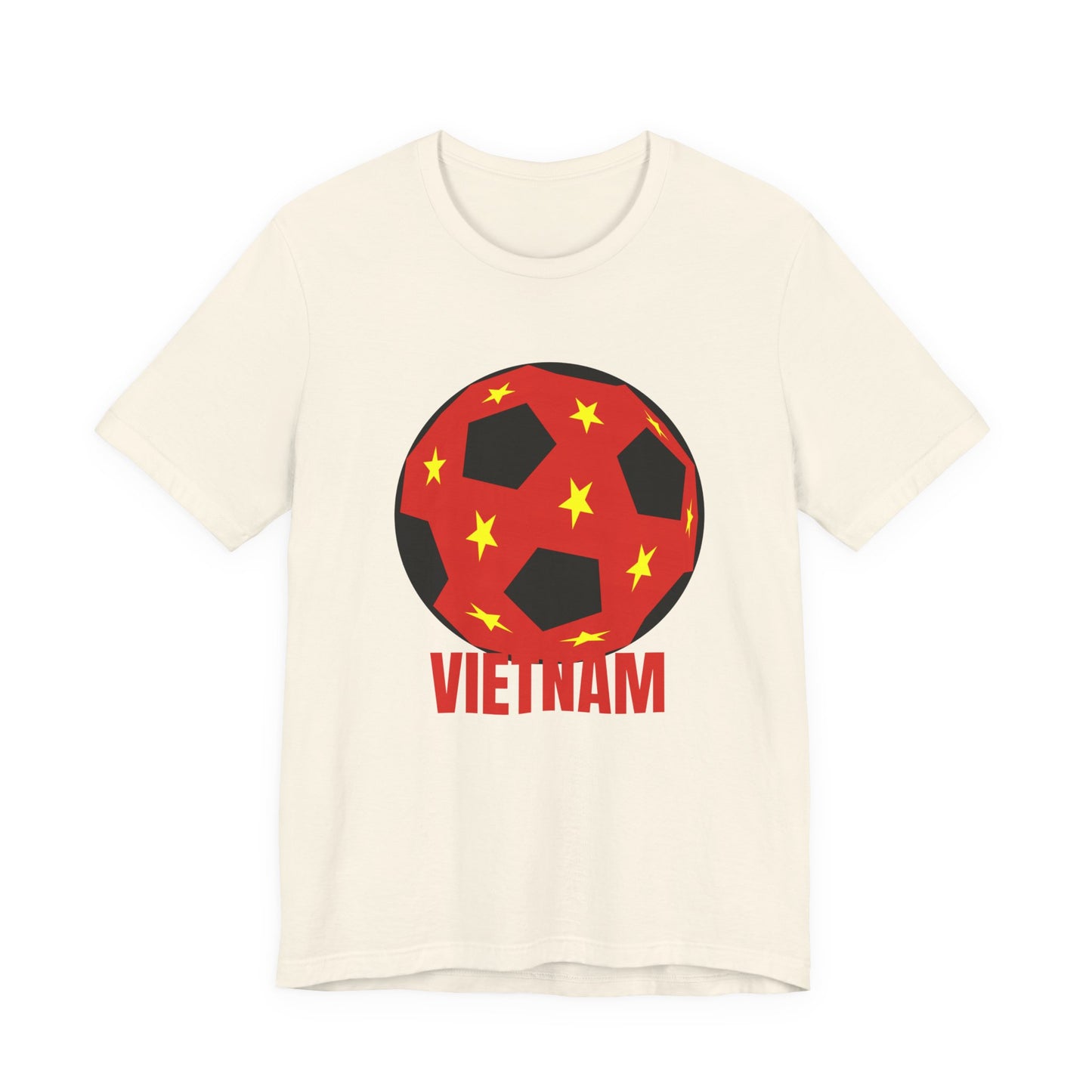 Vietnam Fan Specialty Soccer Ball Design T Shirt Red Text