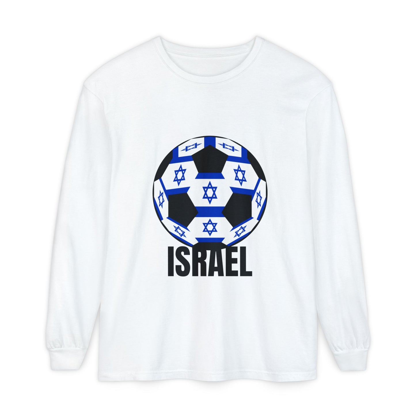 Israel Fan Specialty Soccer Ball Design Long Sleeve Tee
